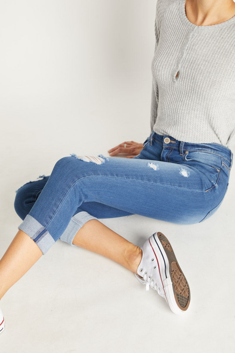 High Rise Cropped Skinny Jeans-1