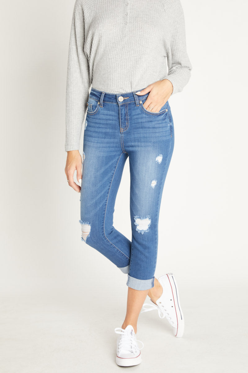 High Rise Cropped Skinny Jeans-3