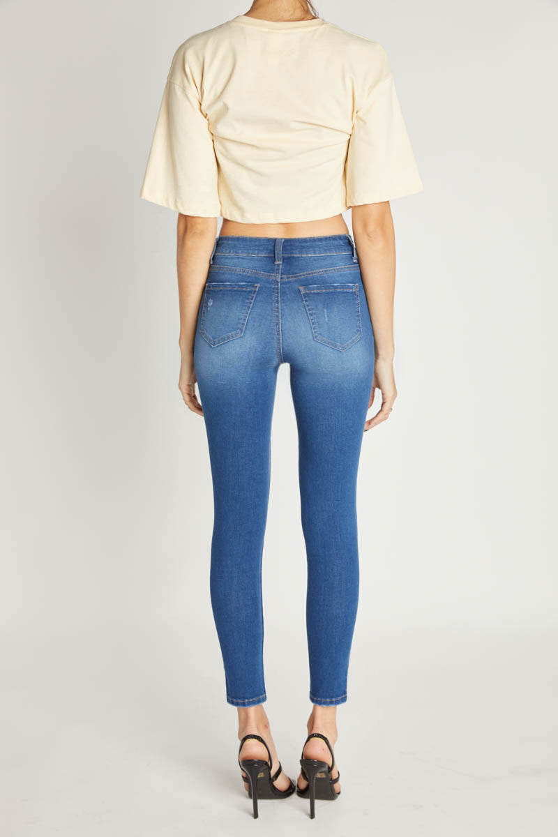 High Rise 5 Button Skinny Jeans-3