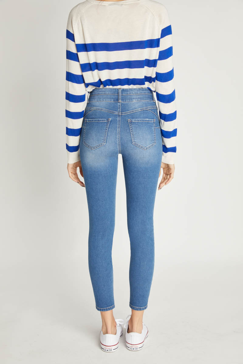 High Rise Push Up Ankle Skinny Jeans-3