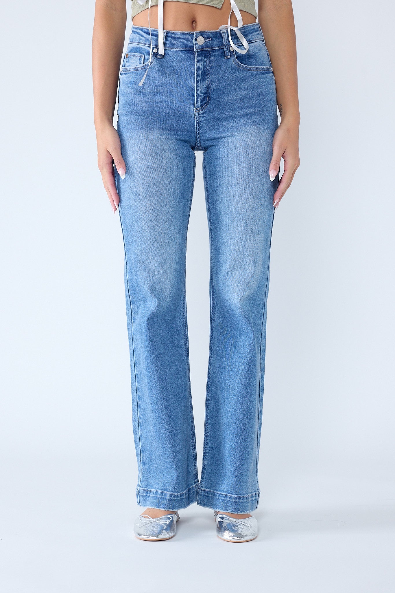 High Rise Wide Leg Jeans-3