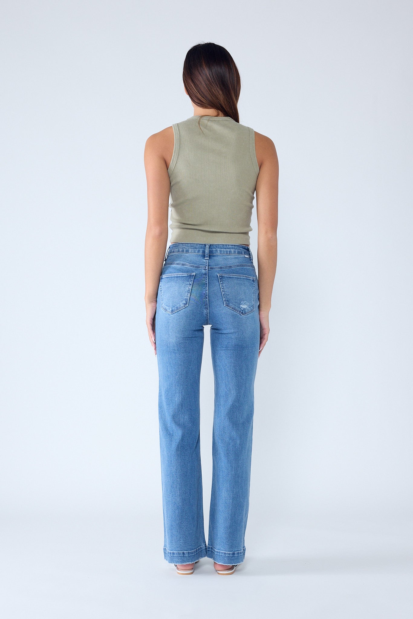 High Rise Wide Leg Jeans-4
