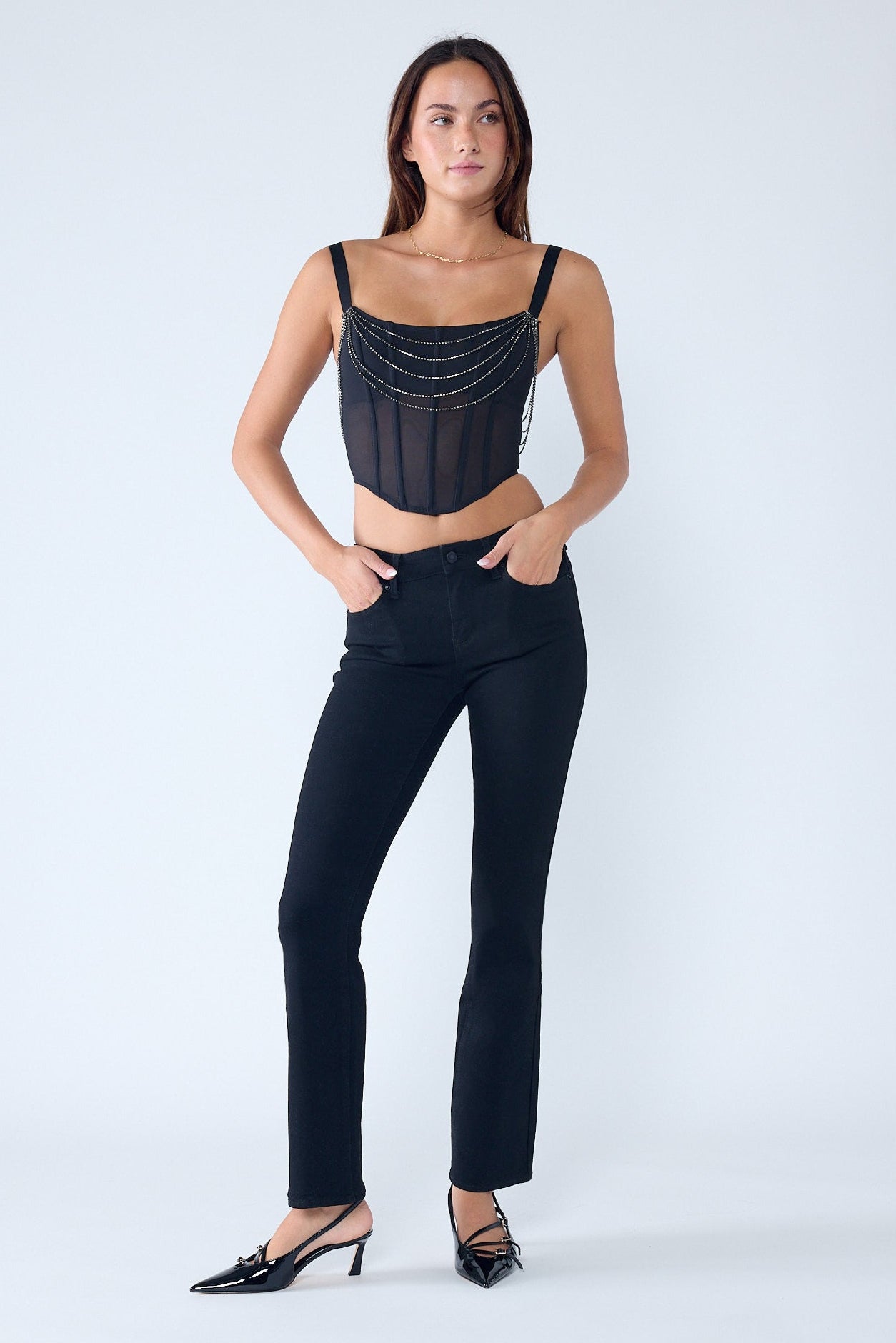 Mid Rise Tacking Detailed Bootcut Jeans-0