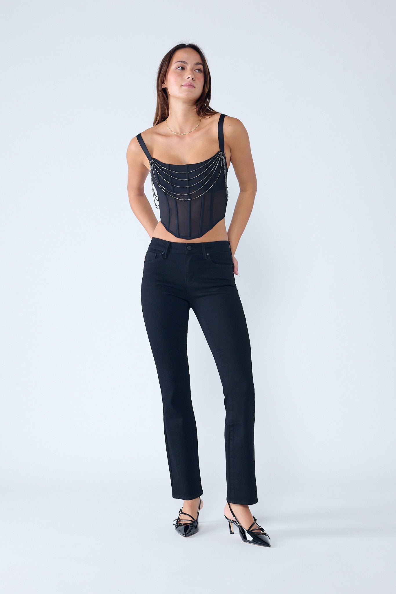 Mid Rise Tacking Detailed Bootcut Jeans-5
