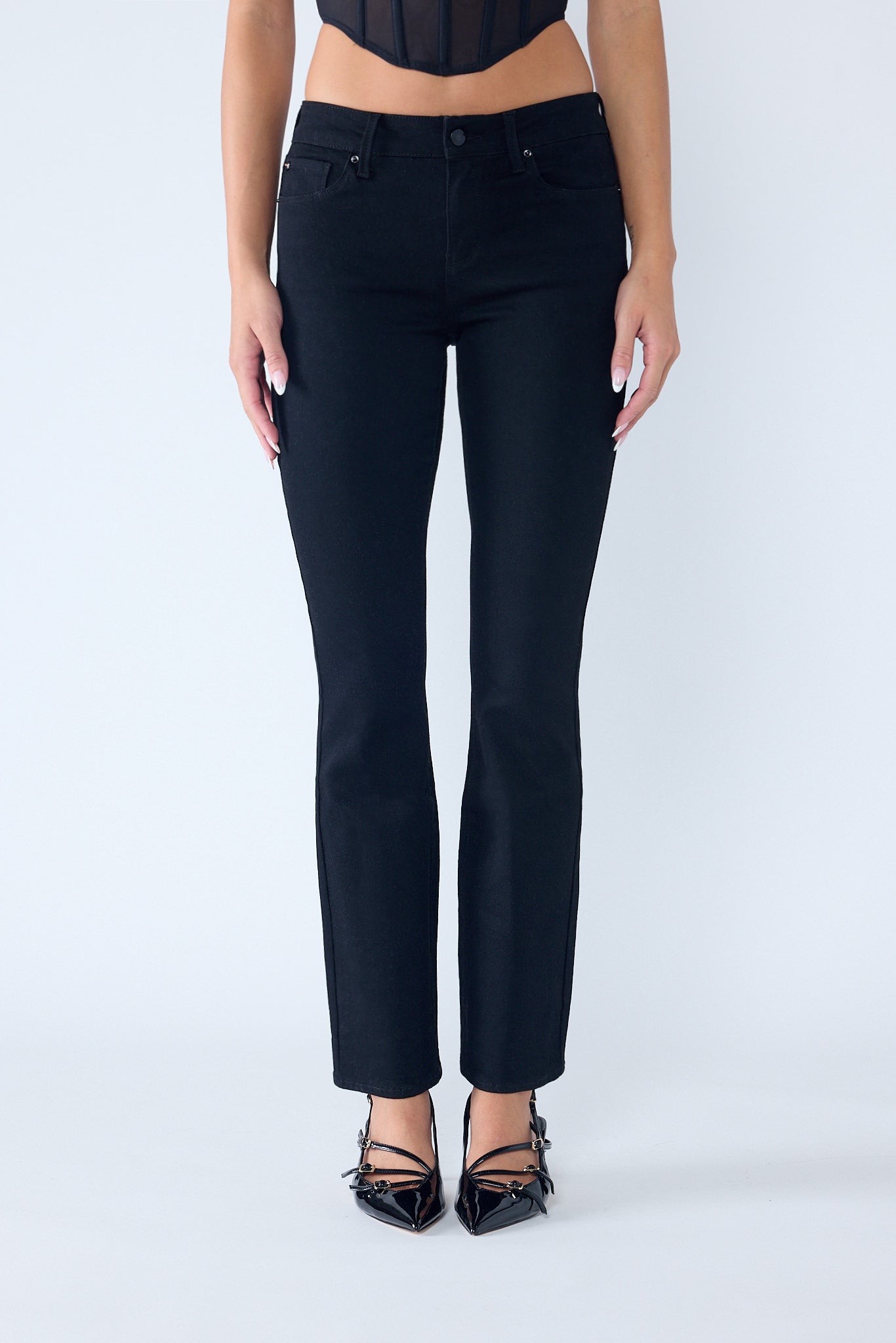 Mid Rise Tacking Detailed Bootcut Jeans-2