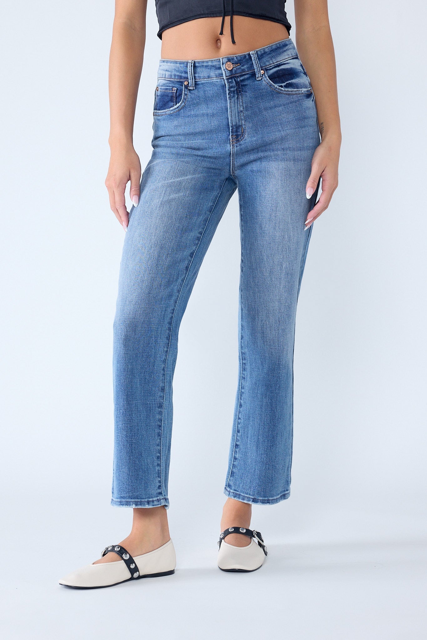 High Rise Straight Jeans-2