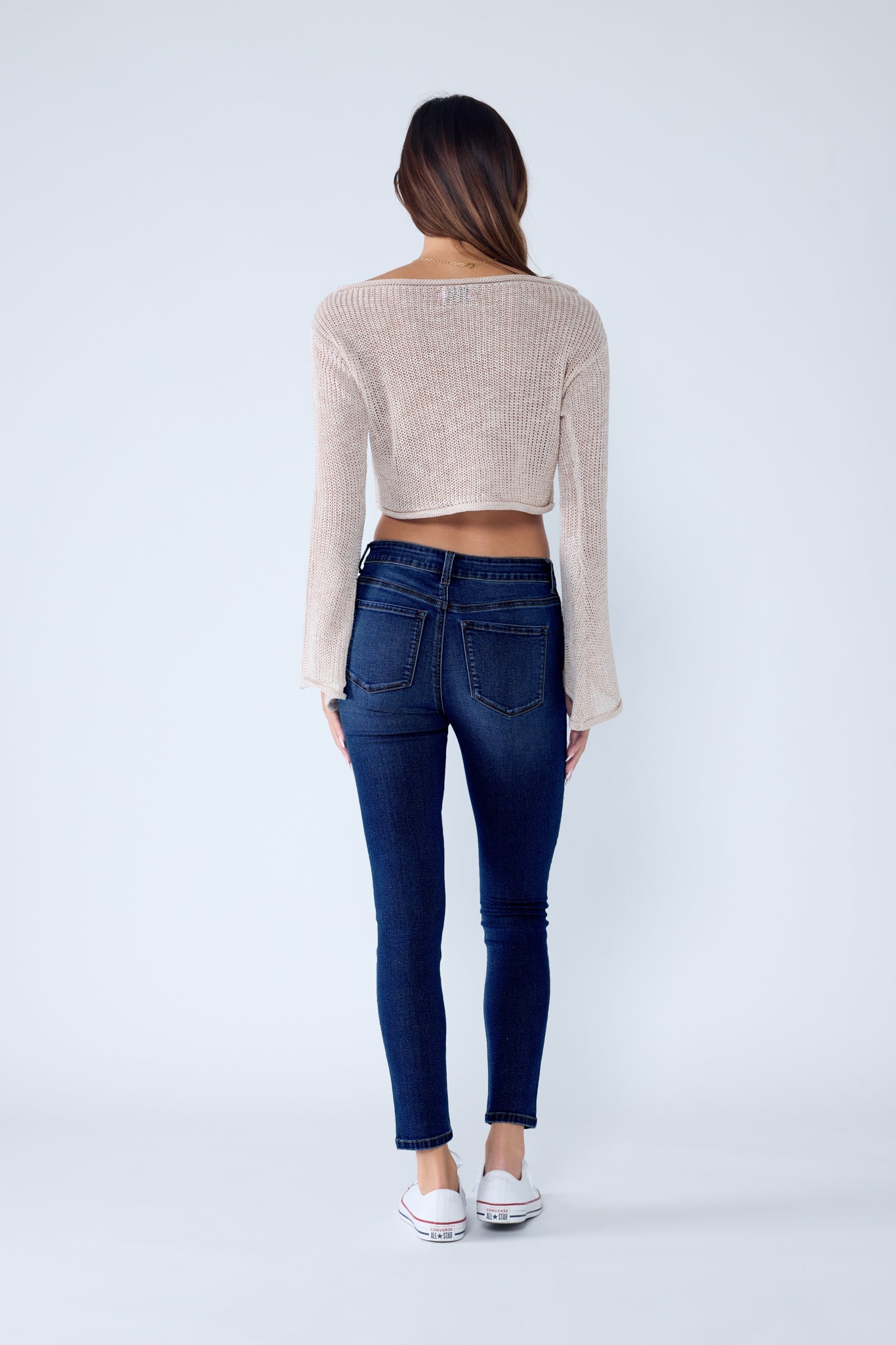 Classic High Rise Skinny Jeans with Hand Sanding-3