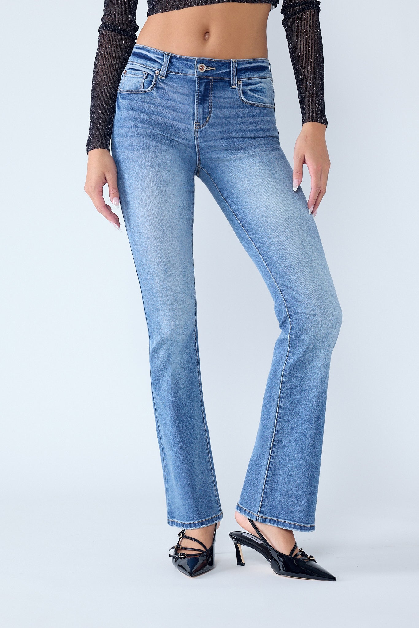 High Rise Classic Bootcut Jeans-1