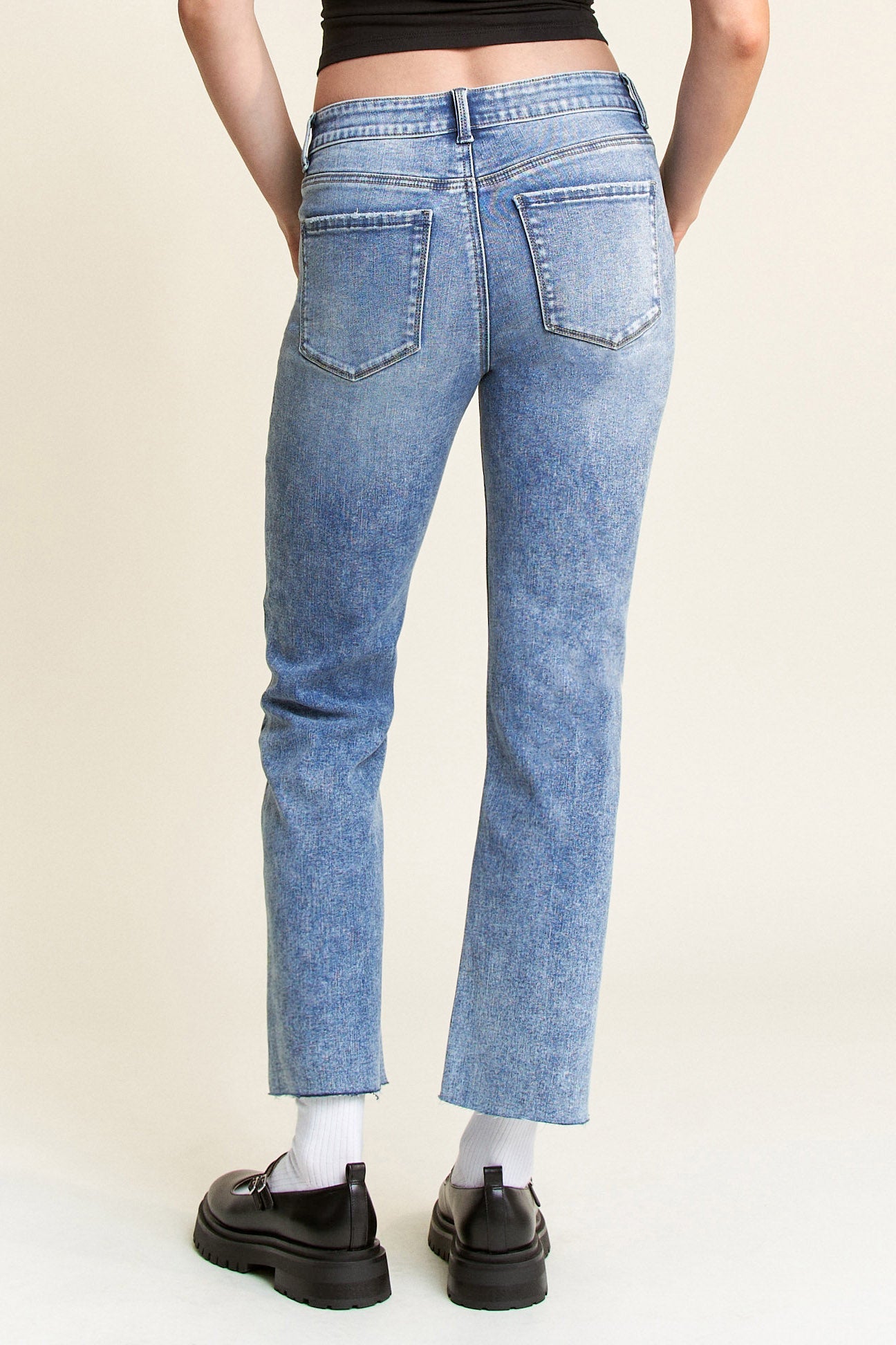 High Rise Classic Straight Jeans-1
