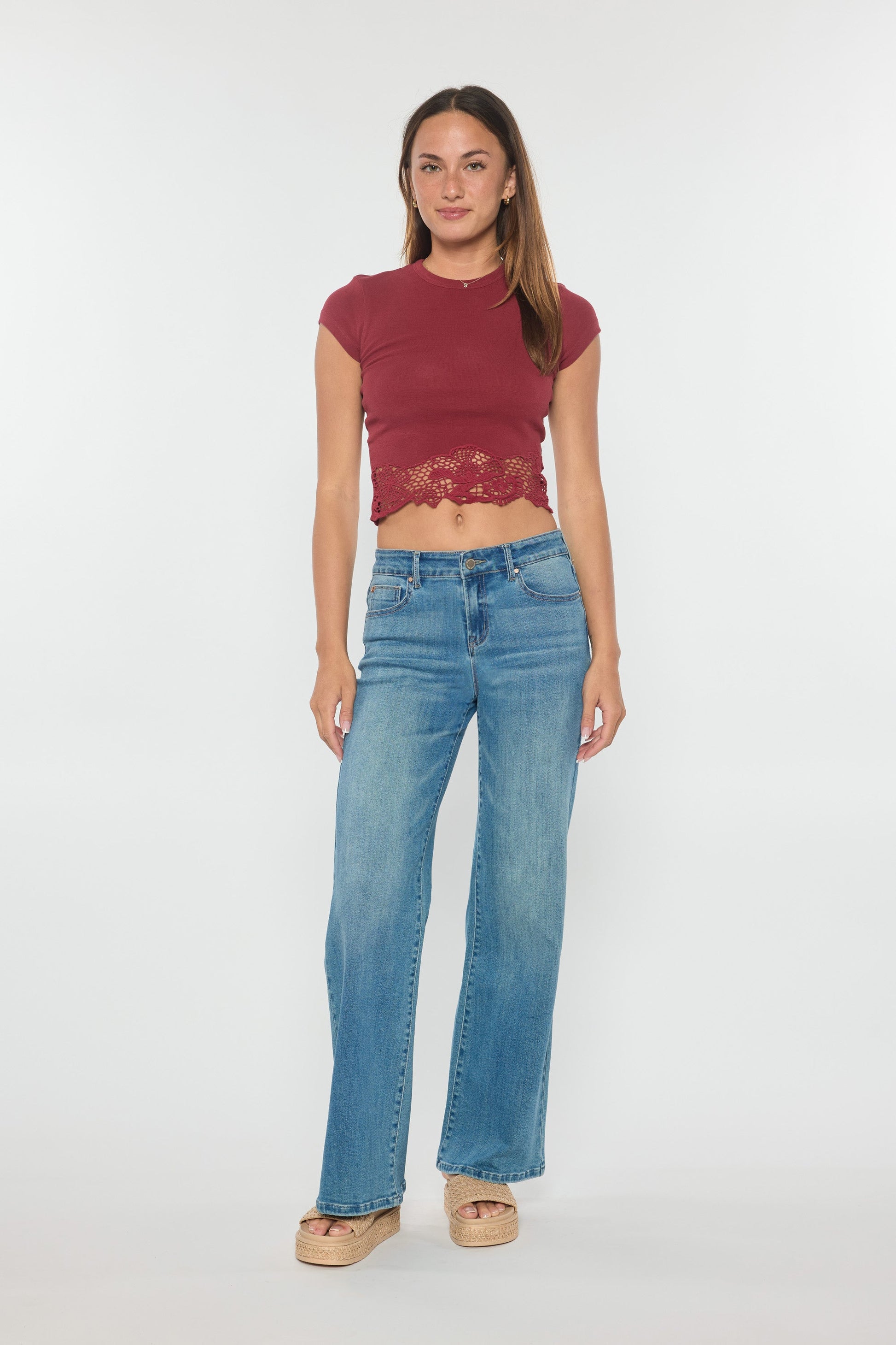 High Rise Wide Leg Jeans-2