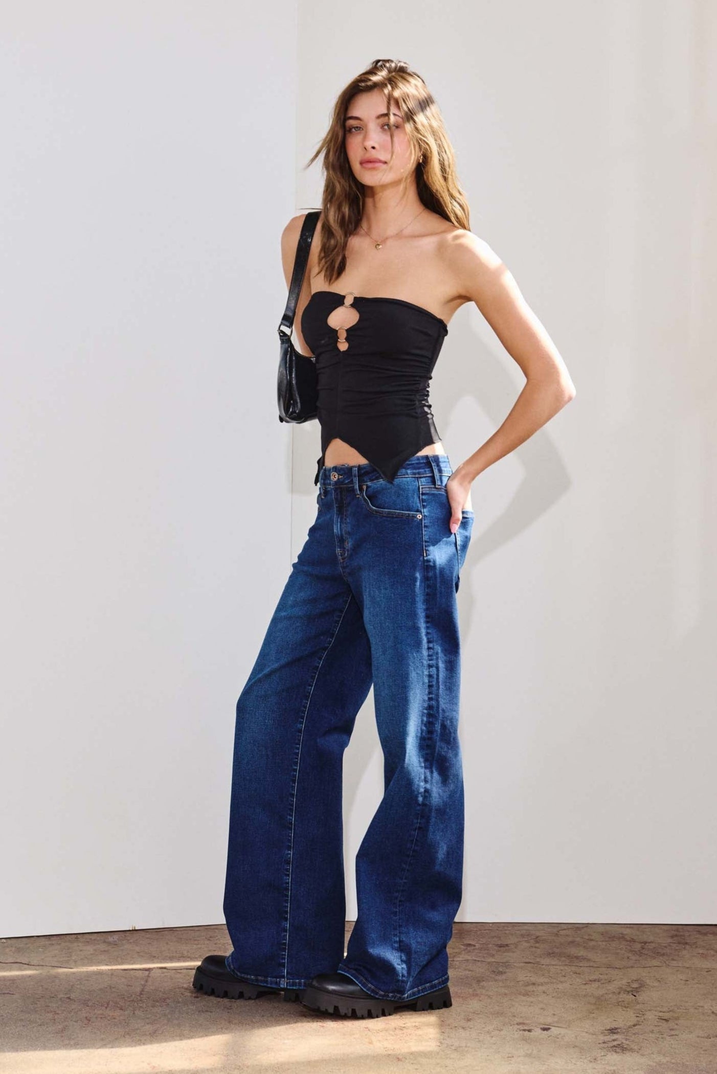 High Rise Wide Leg Jeans-2