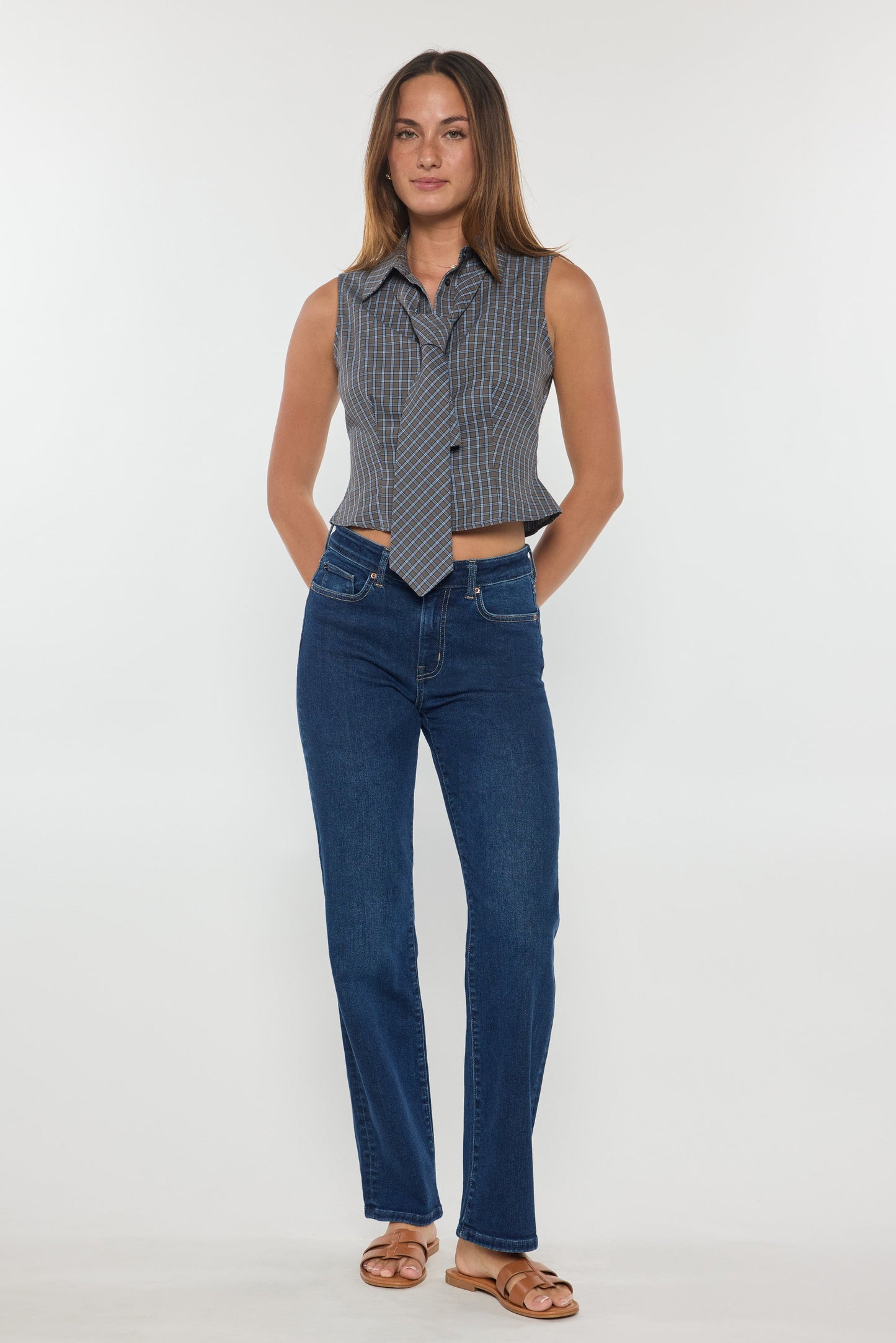 High Rise Classic Relaxed Straight Jeans-3