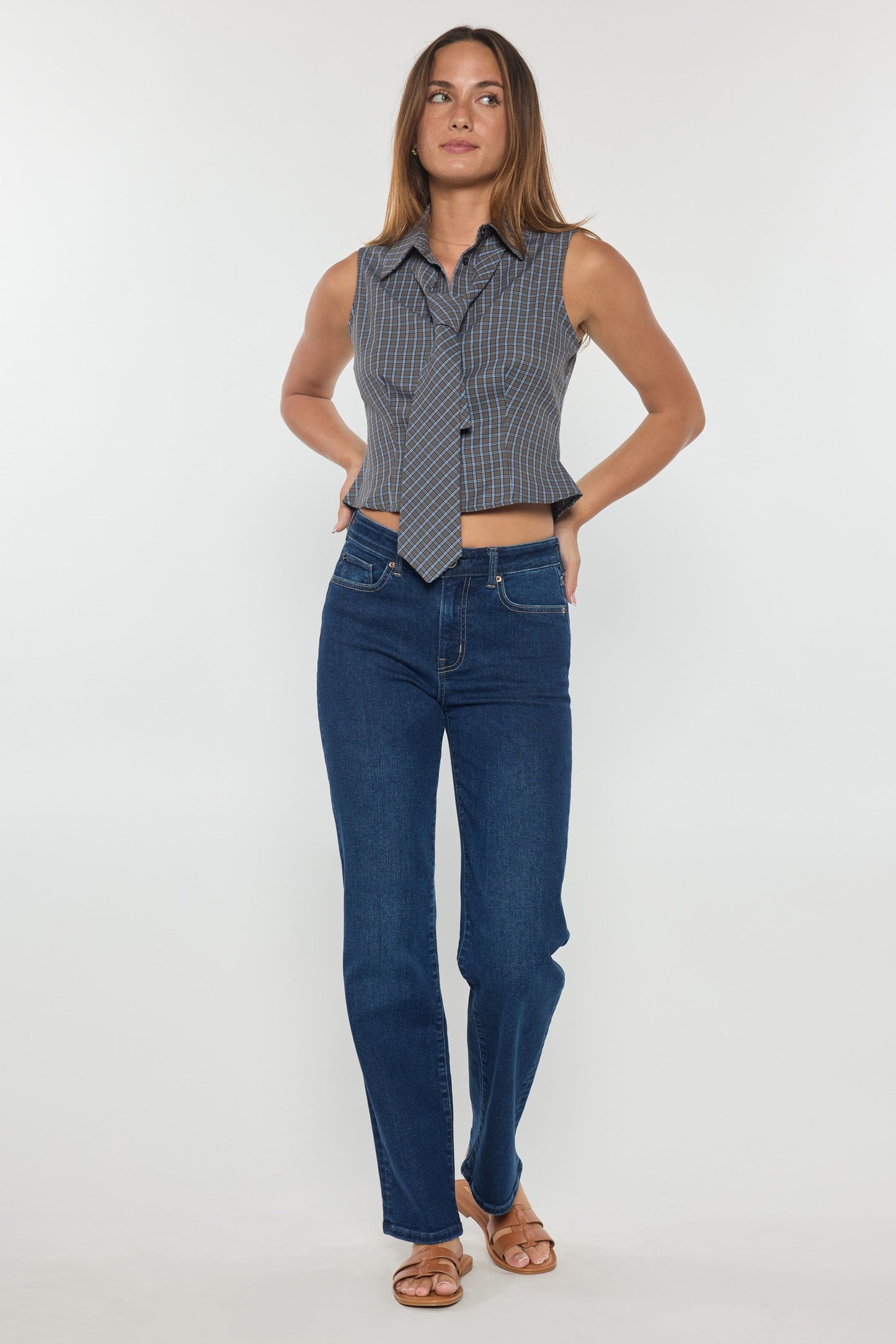 High Rise Classic Relaxed Straight Jeans-4
