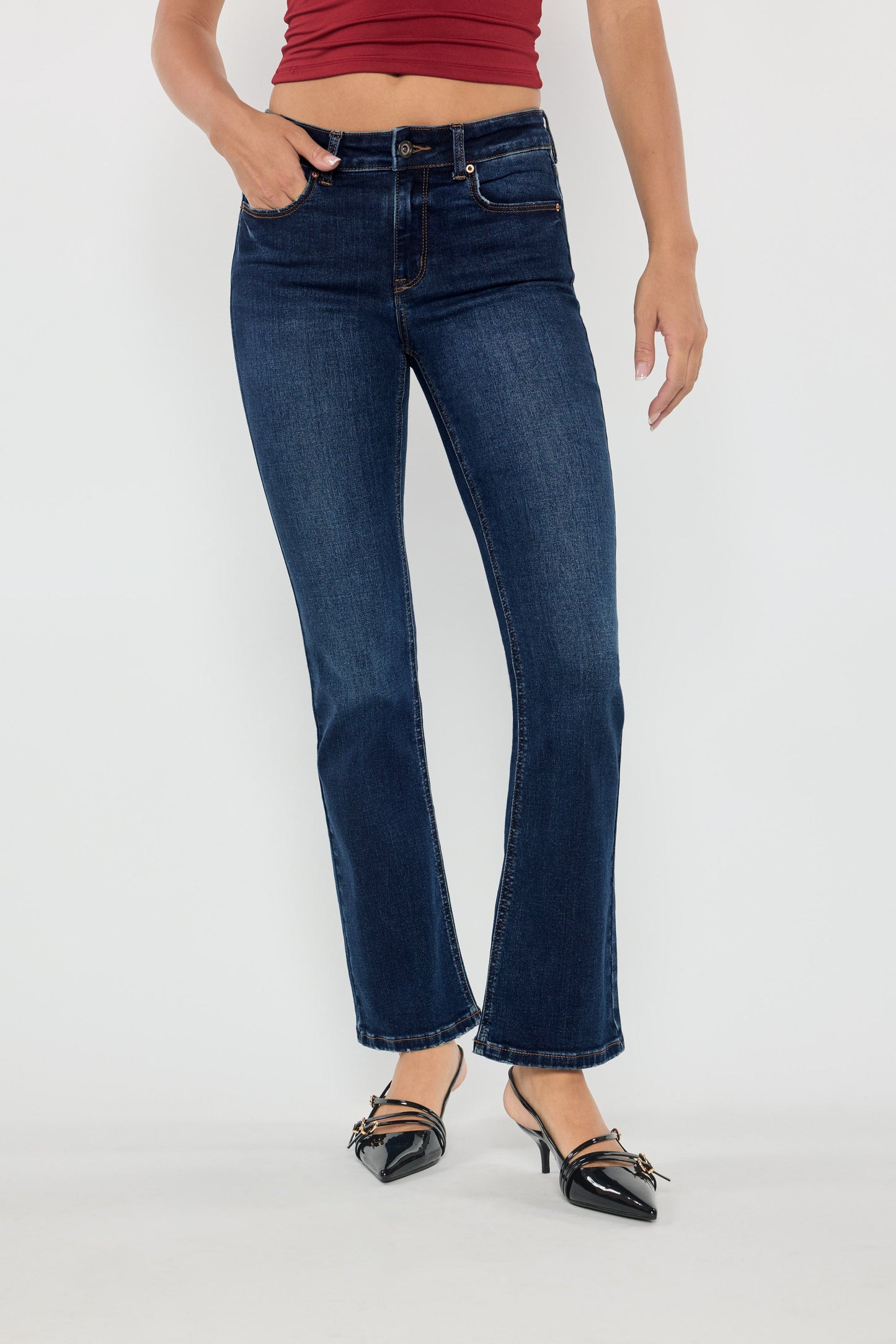 High Rise Slim Bootcut Jeans-1