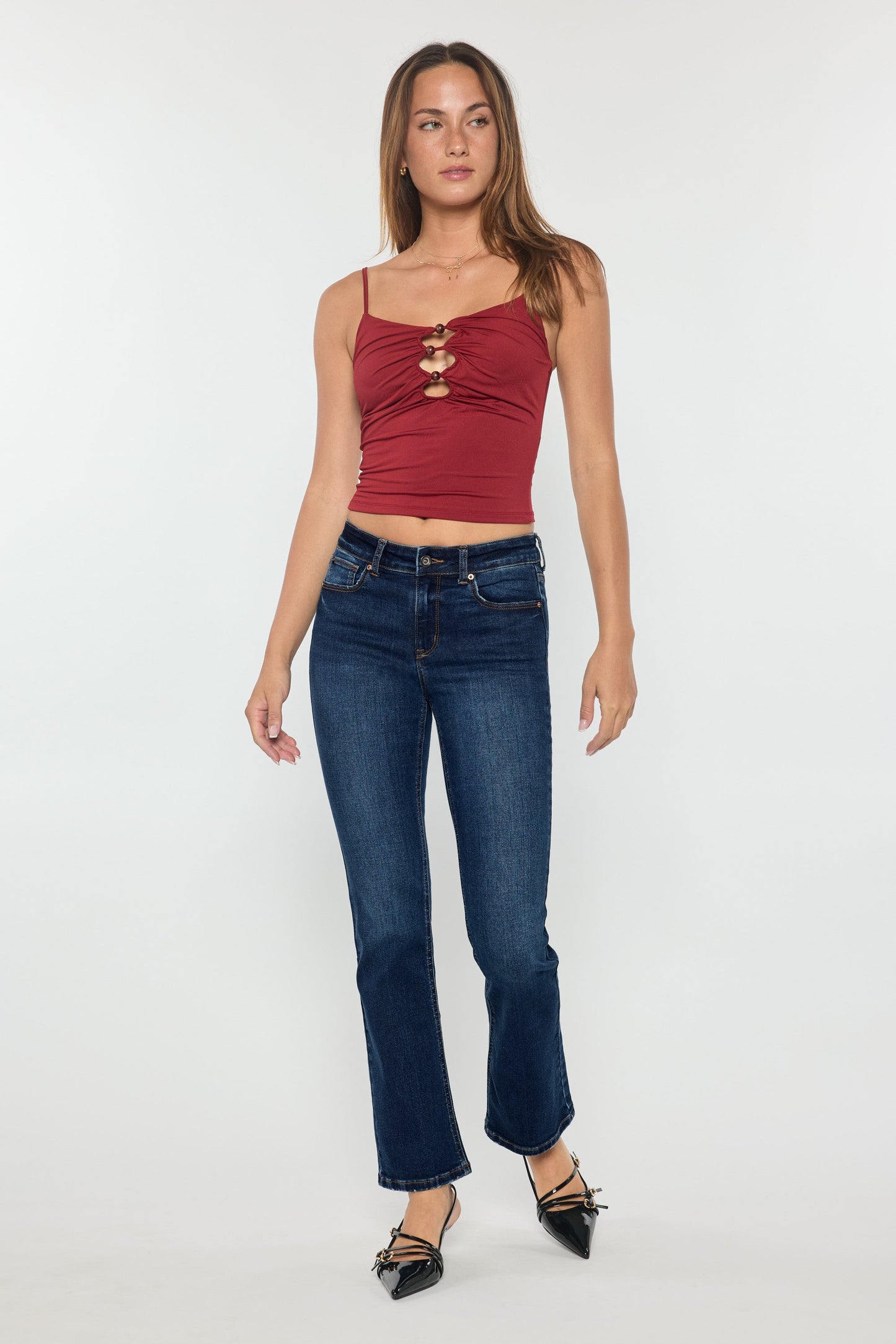 High Rise Slim Bootcut Jeans-3