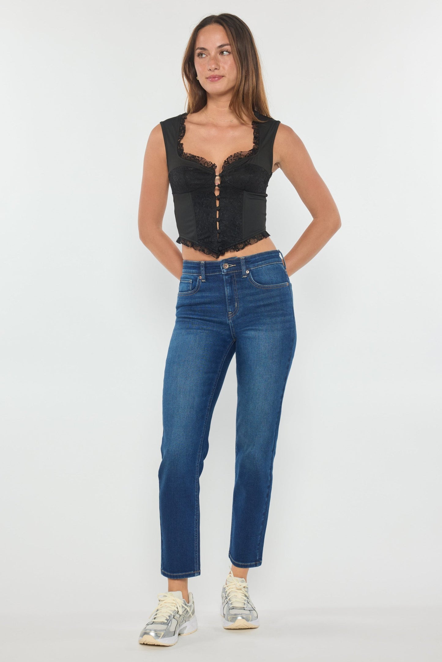 High Rise Straight Jeans-0