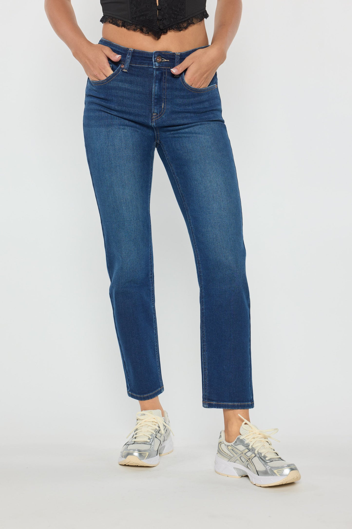 High Rise Straight Jeans-2