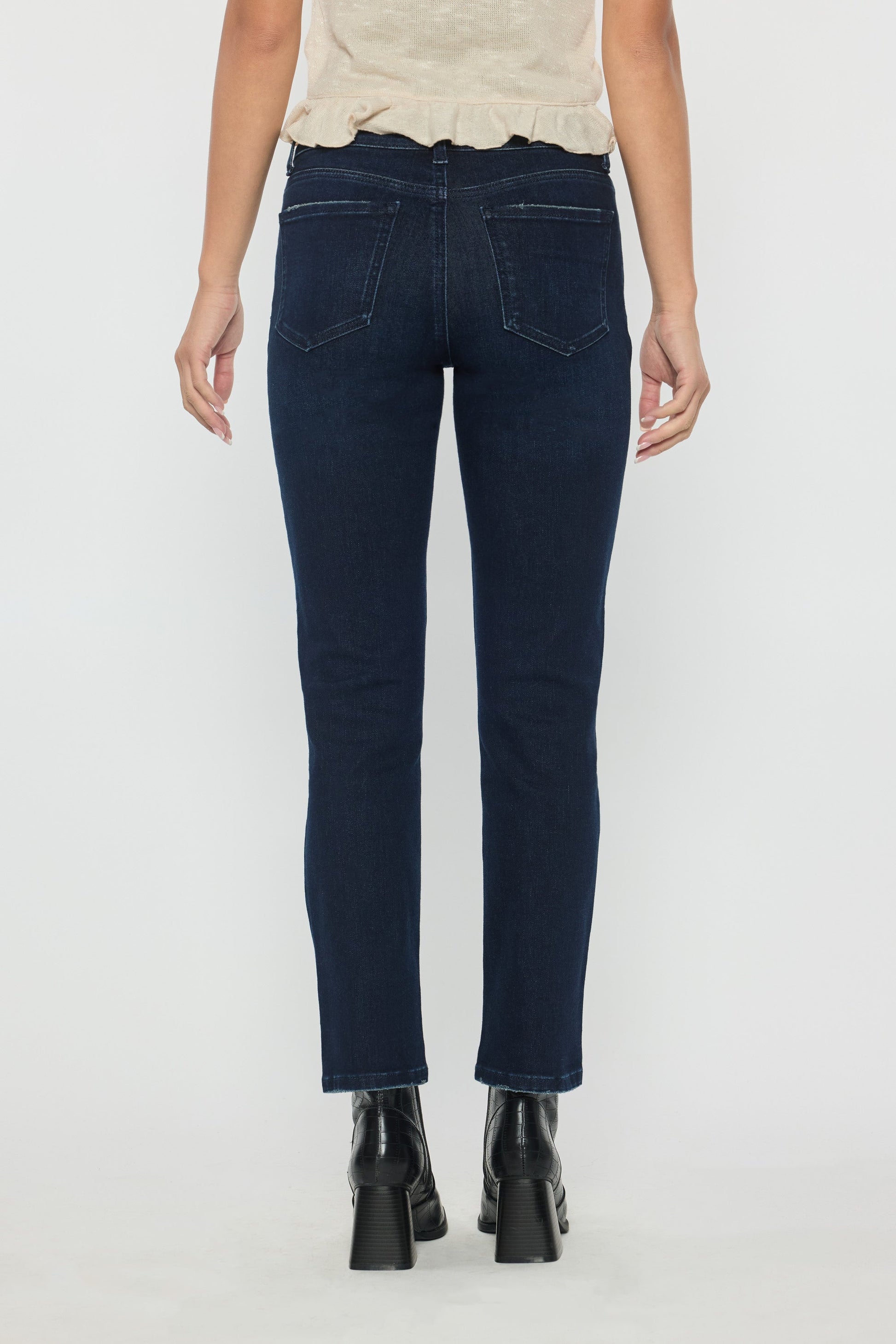 Mid Rise Slim Straight Jeans-1