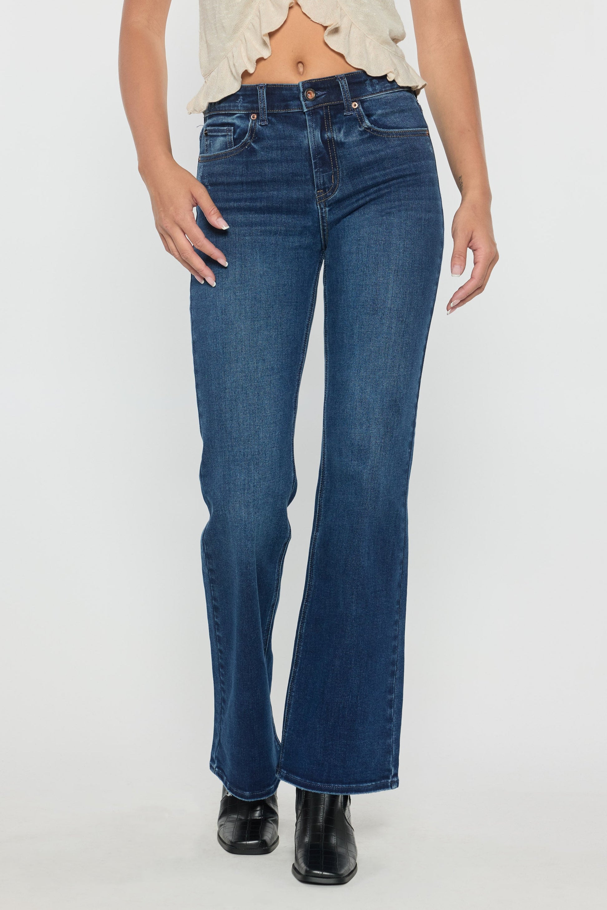 High Rise Baby Wide Leg Jeans-1