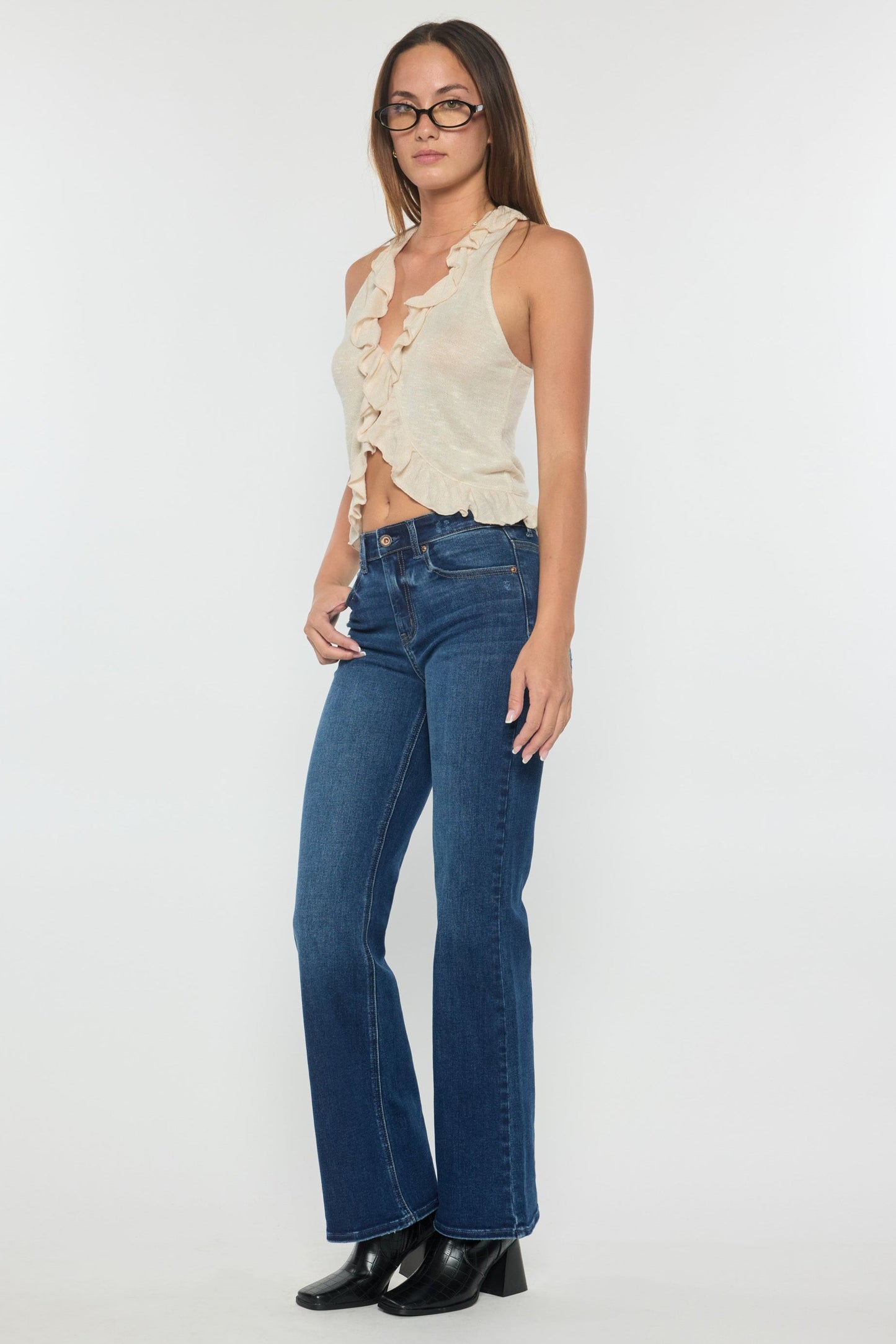 High Rise Baby Wide Leg Jeans-0