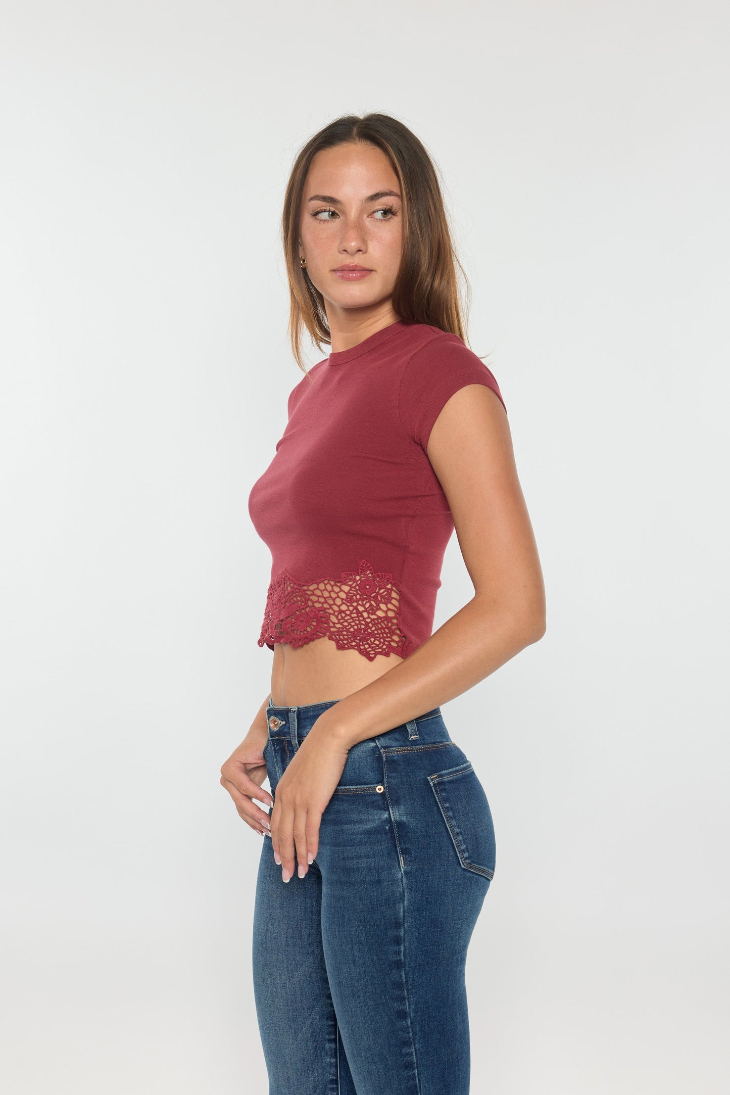High Rise Hip Padded Bootcut Jeans-1