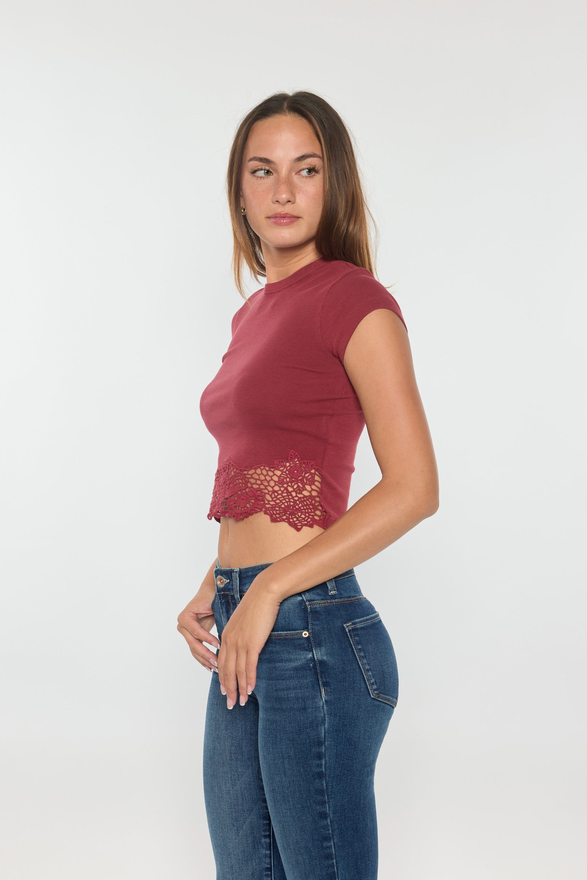 High Rise Hip Padded Bootcut Jeans-1