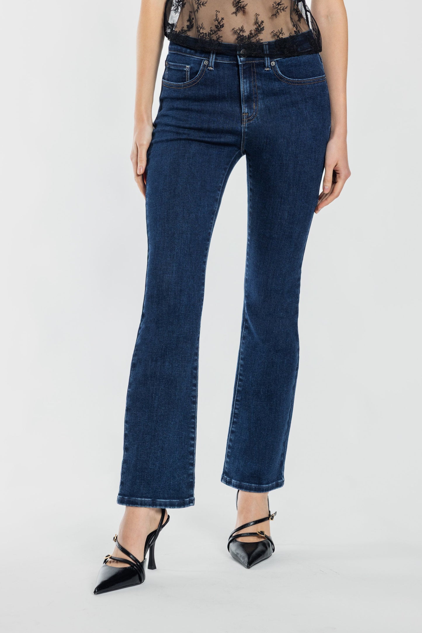 High Rise Baby Bootcut Jeans-1