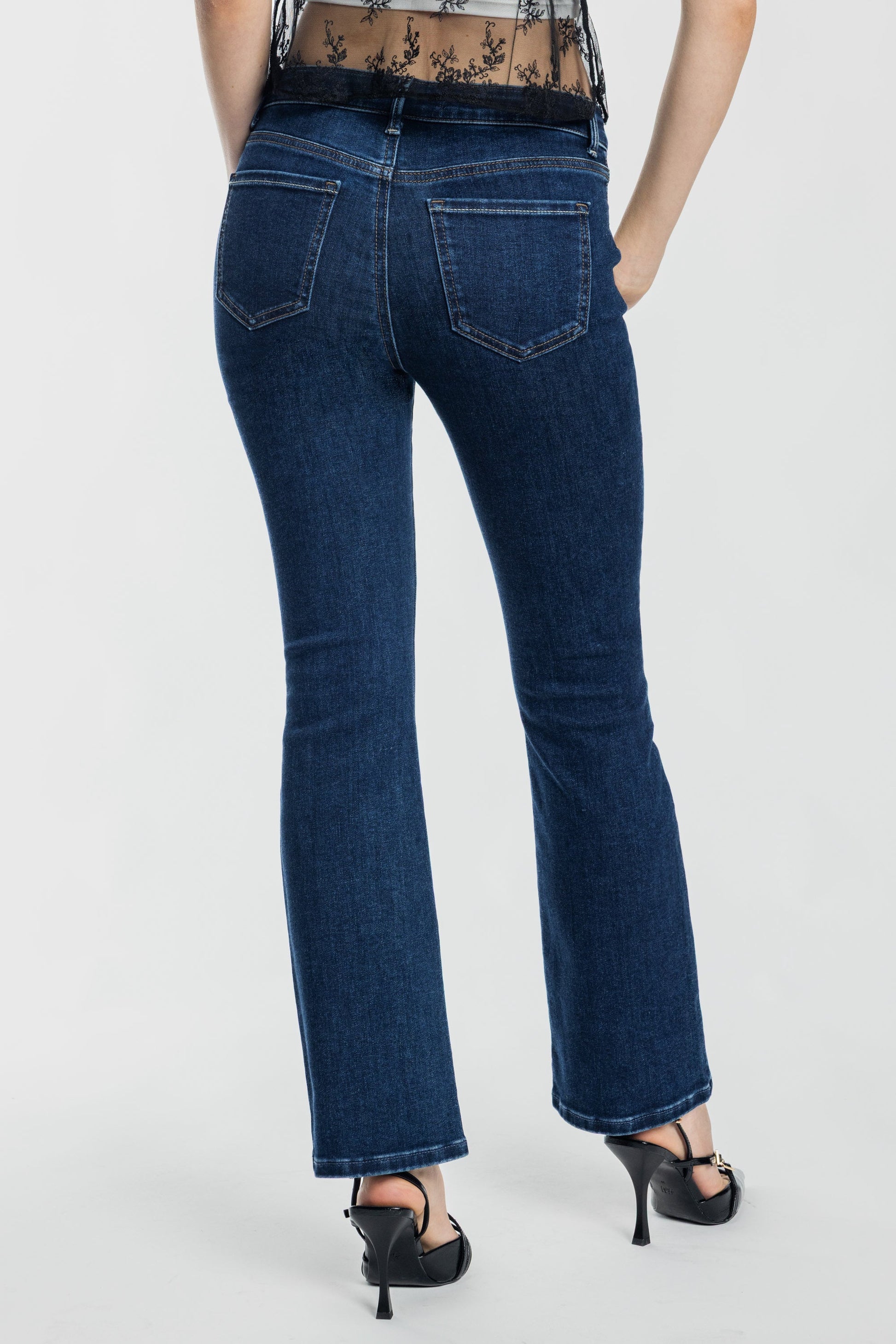 High Rise Baby Bootcut Jeans-4