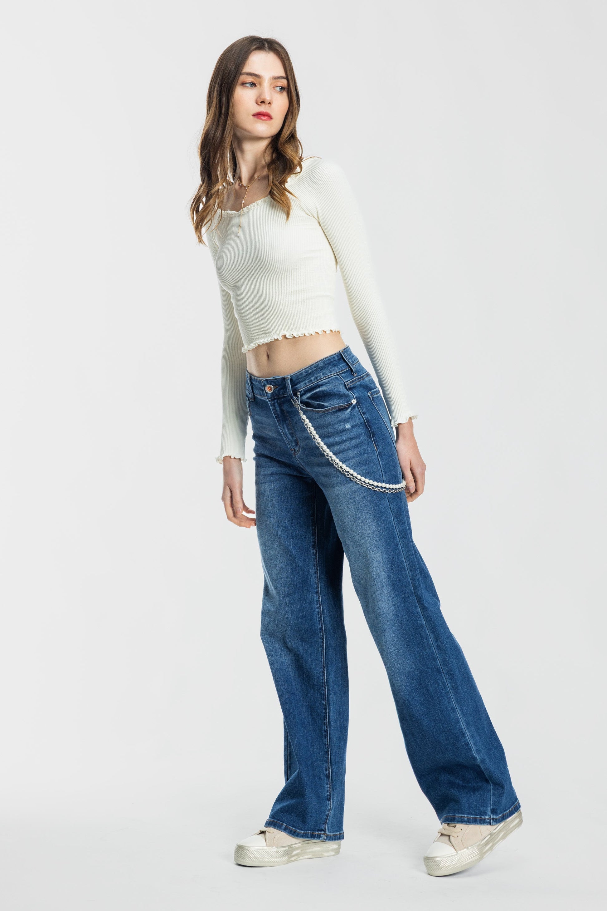 High Rise Wide Leg Jeans-1