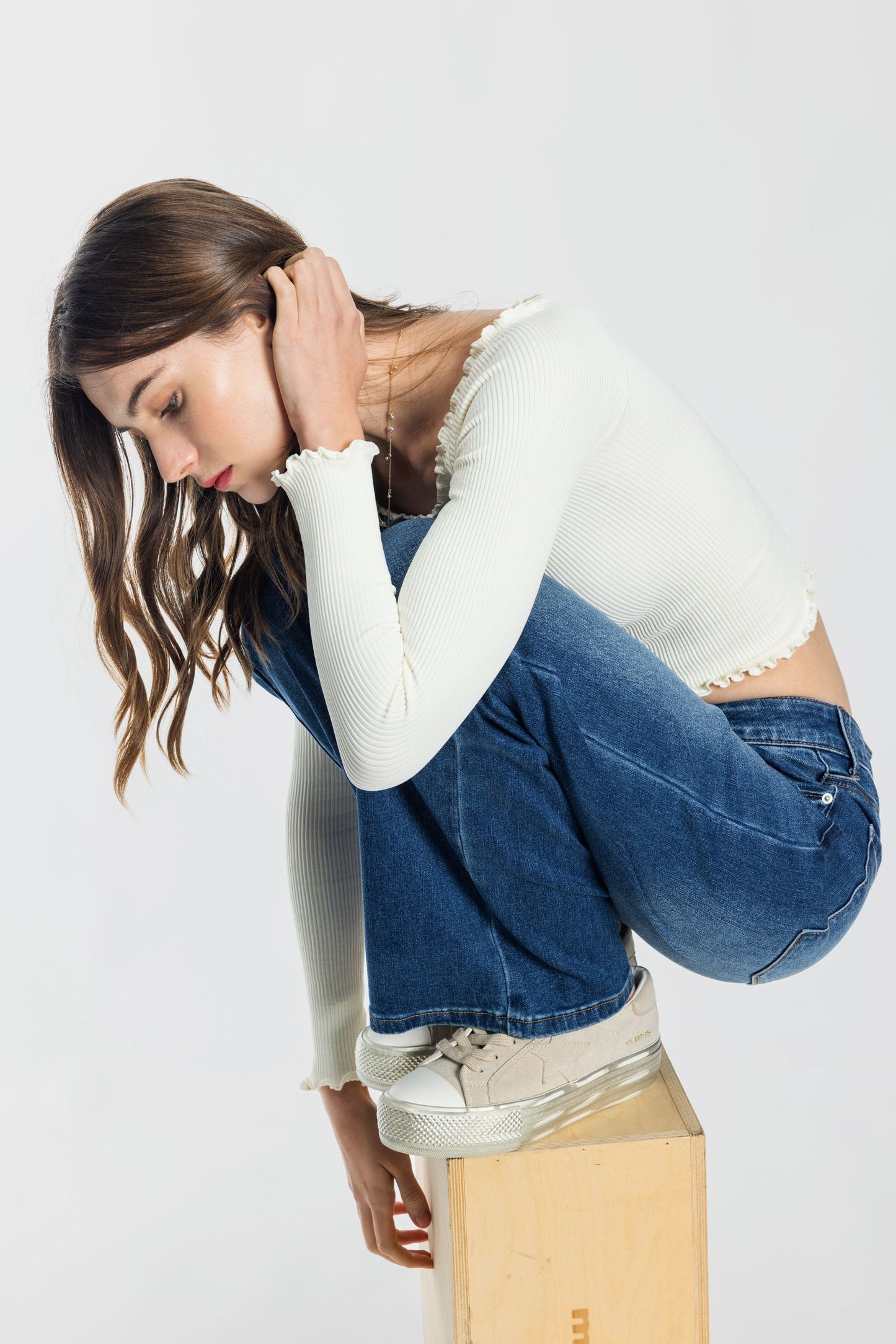 High Rise Wide Leg Jeans-3