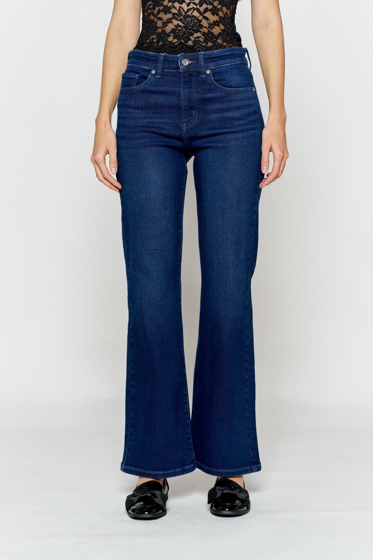 High Rise Ankle Wide Leg Jeans-1