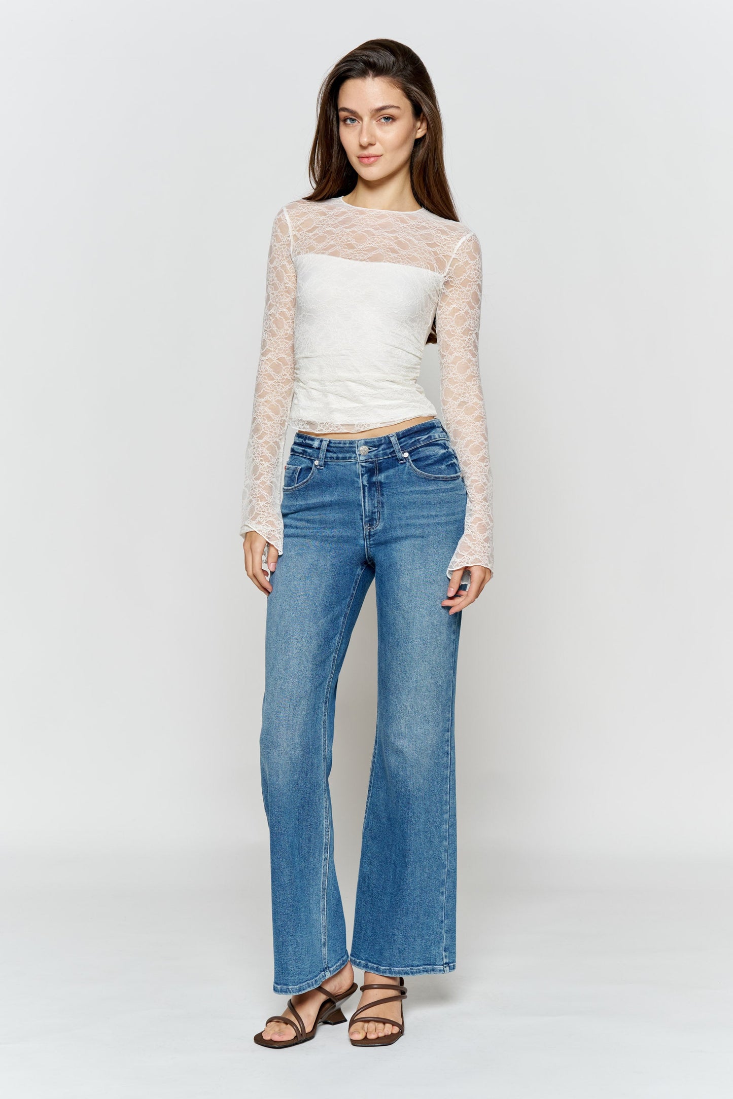 High Rise Baby Wide Leg Jeans-0