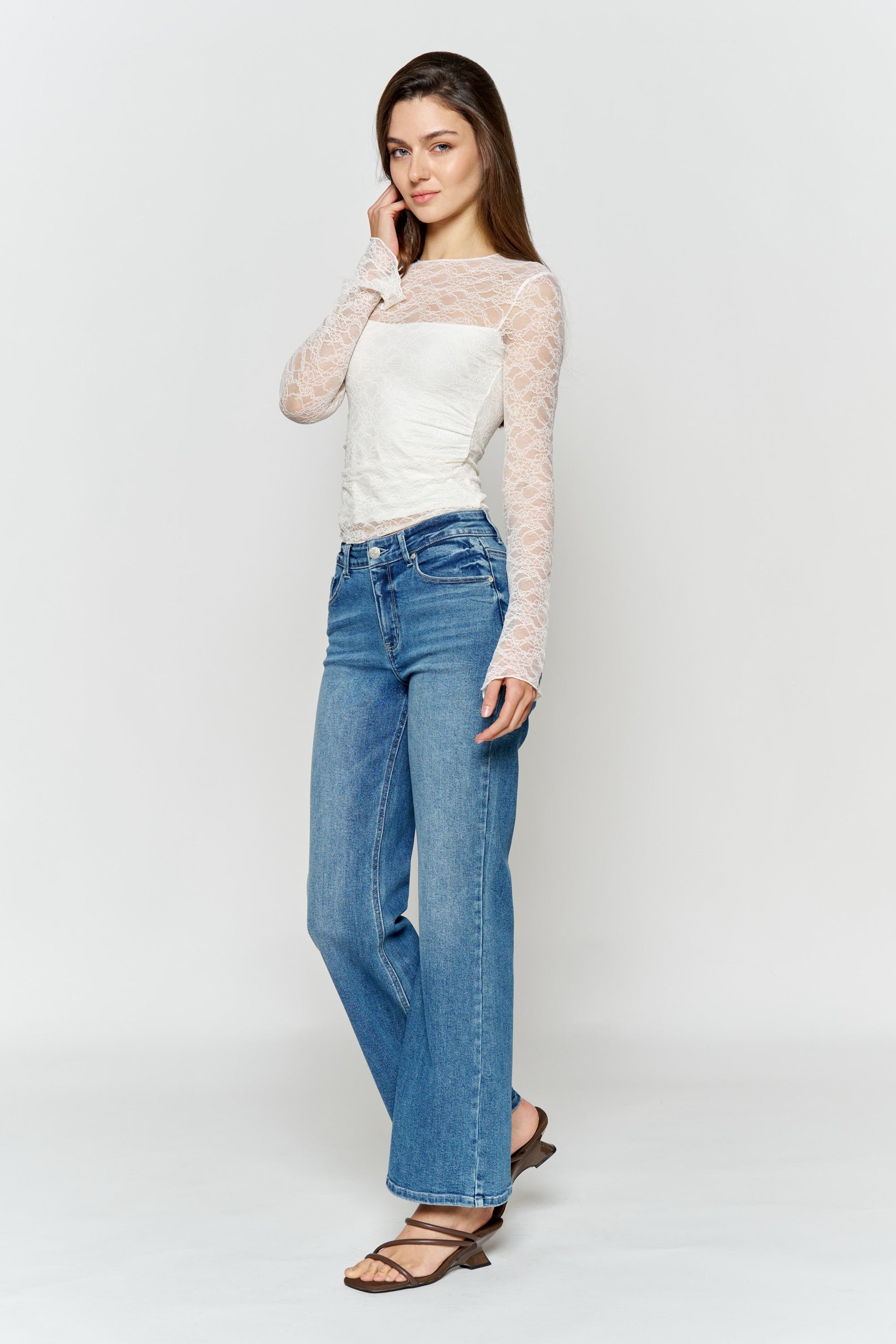 High Rise Baby Wide Leg Jeans-3