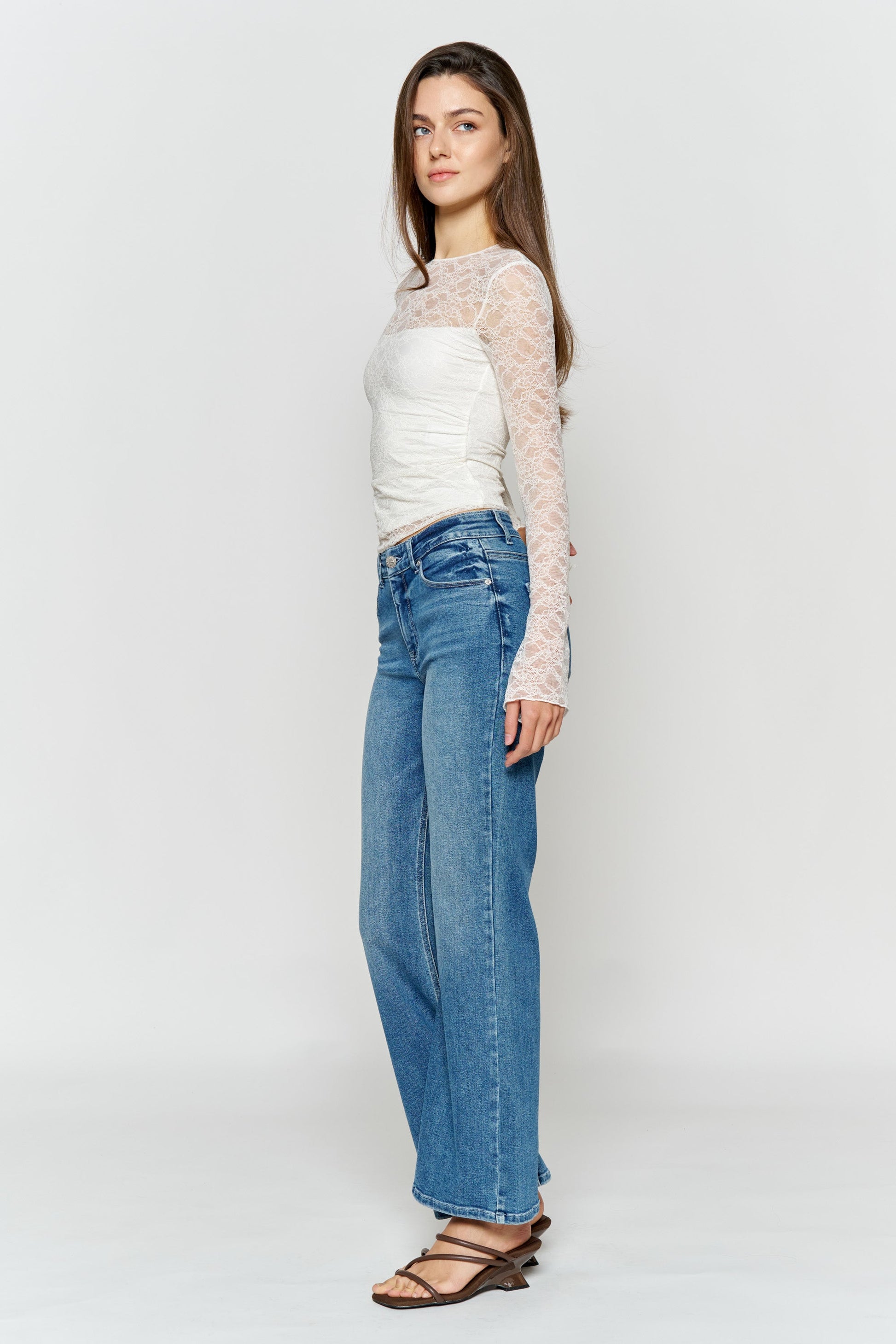 High Rise Baby Wide Leg Jeans-4