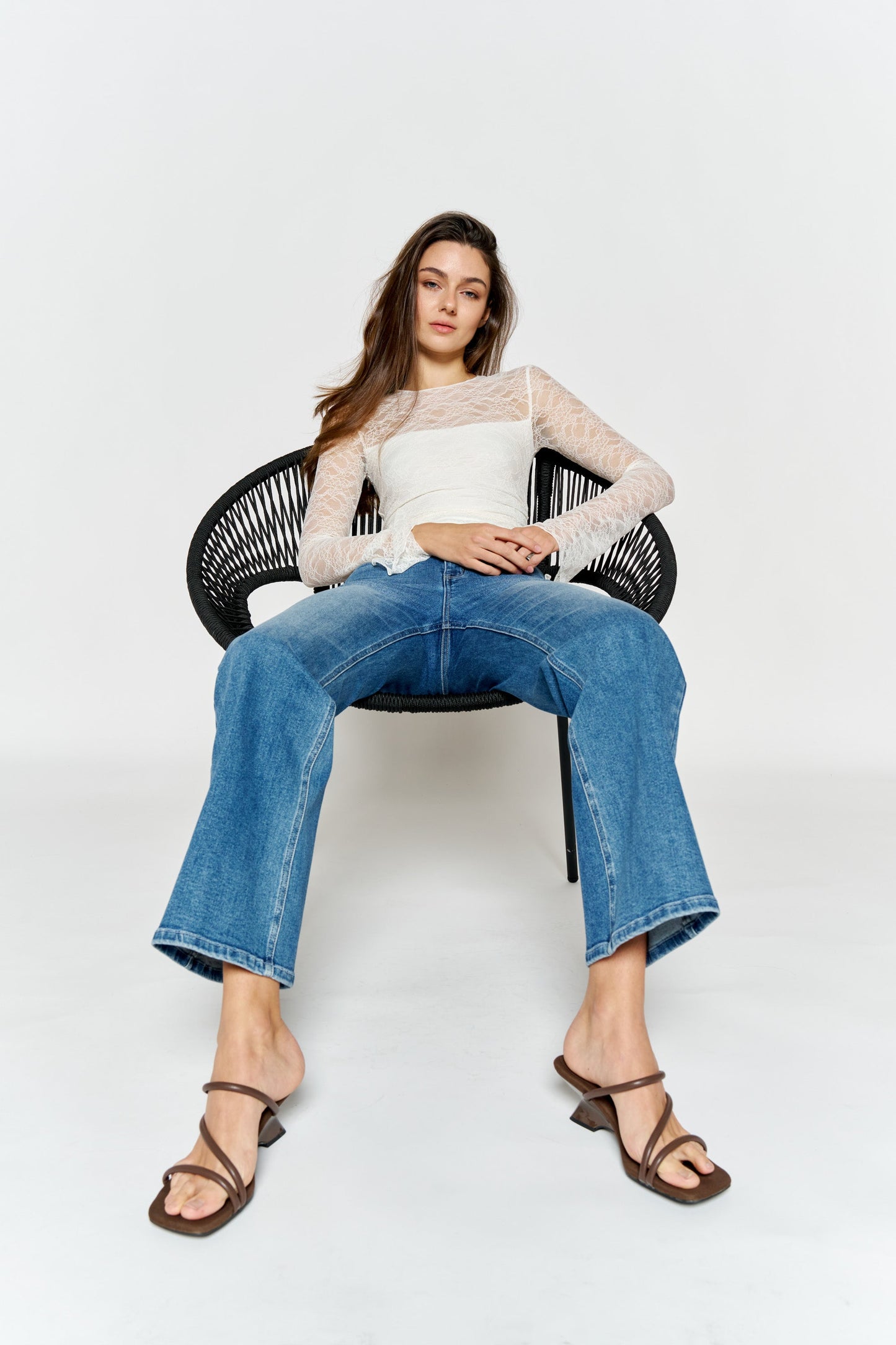 High Rise Baby Wide Leg Jeans-1