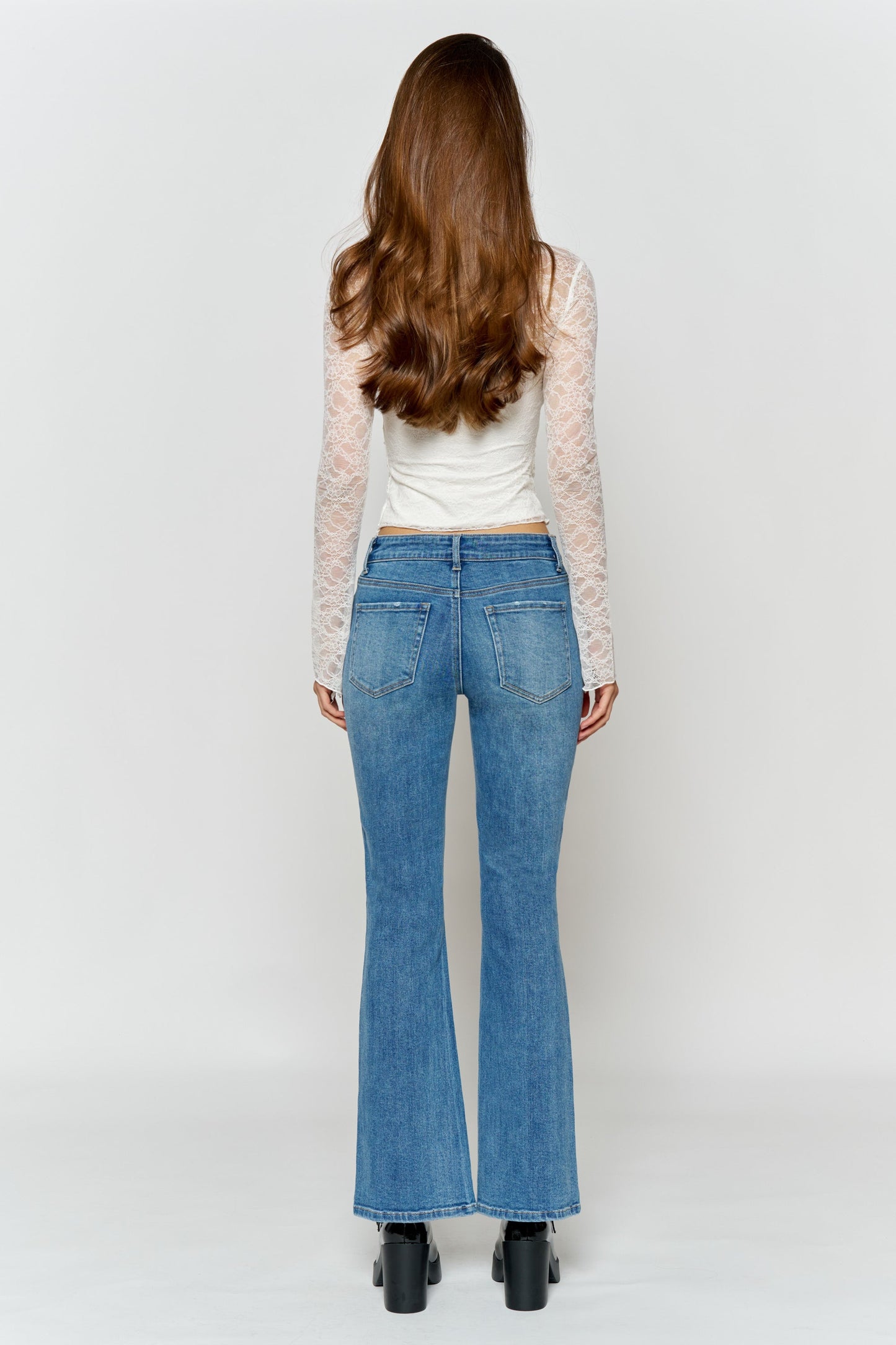 High Rise Ankle Bootcut Jeans-2
