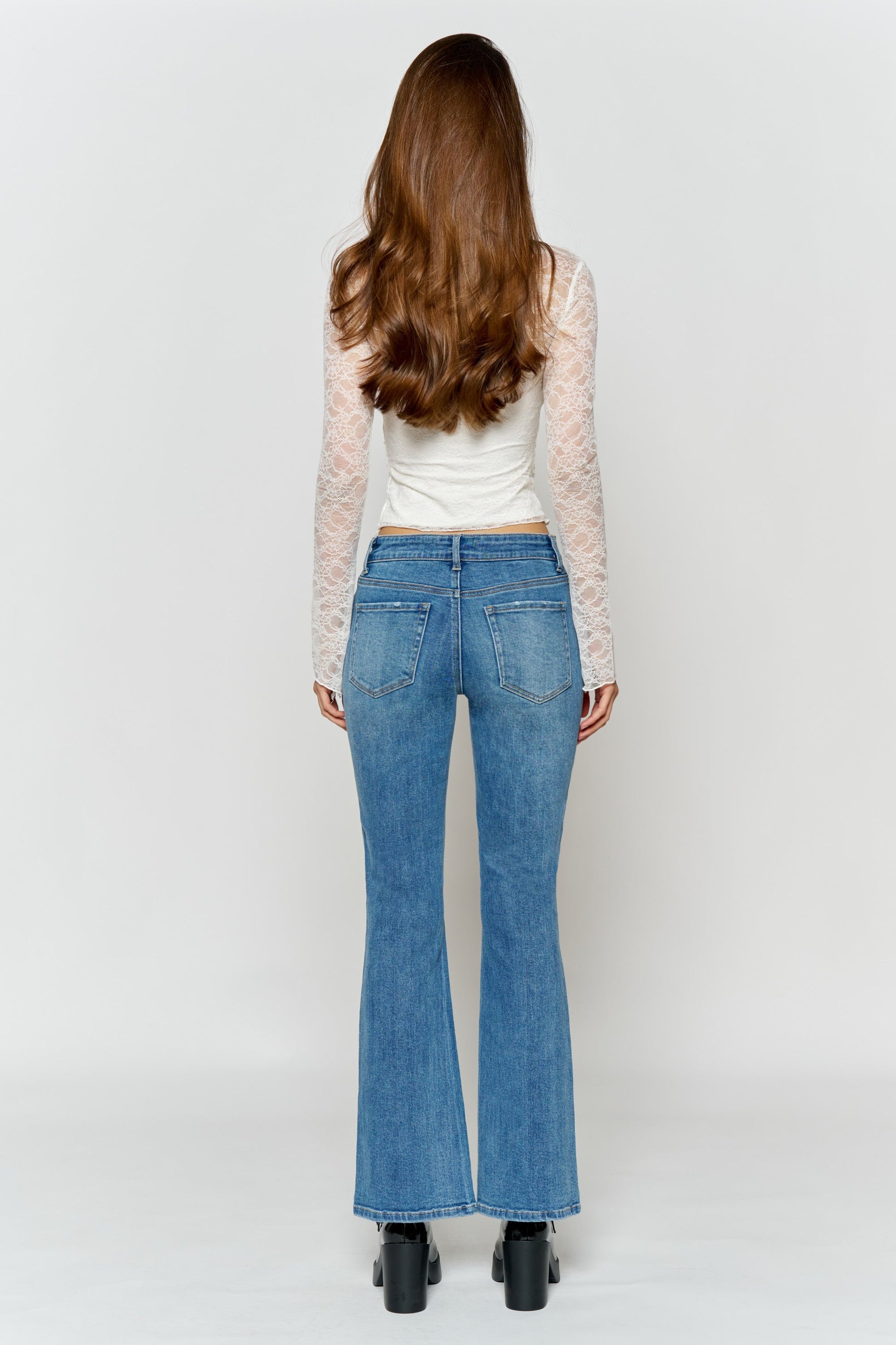High Rise Ankle Bootcut Jeans-2