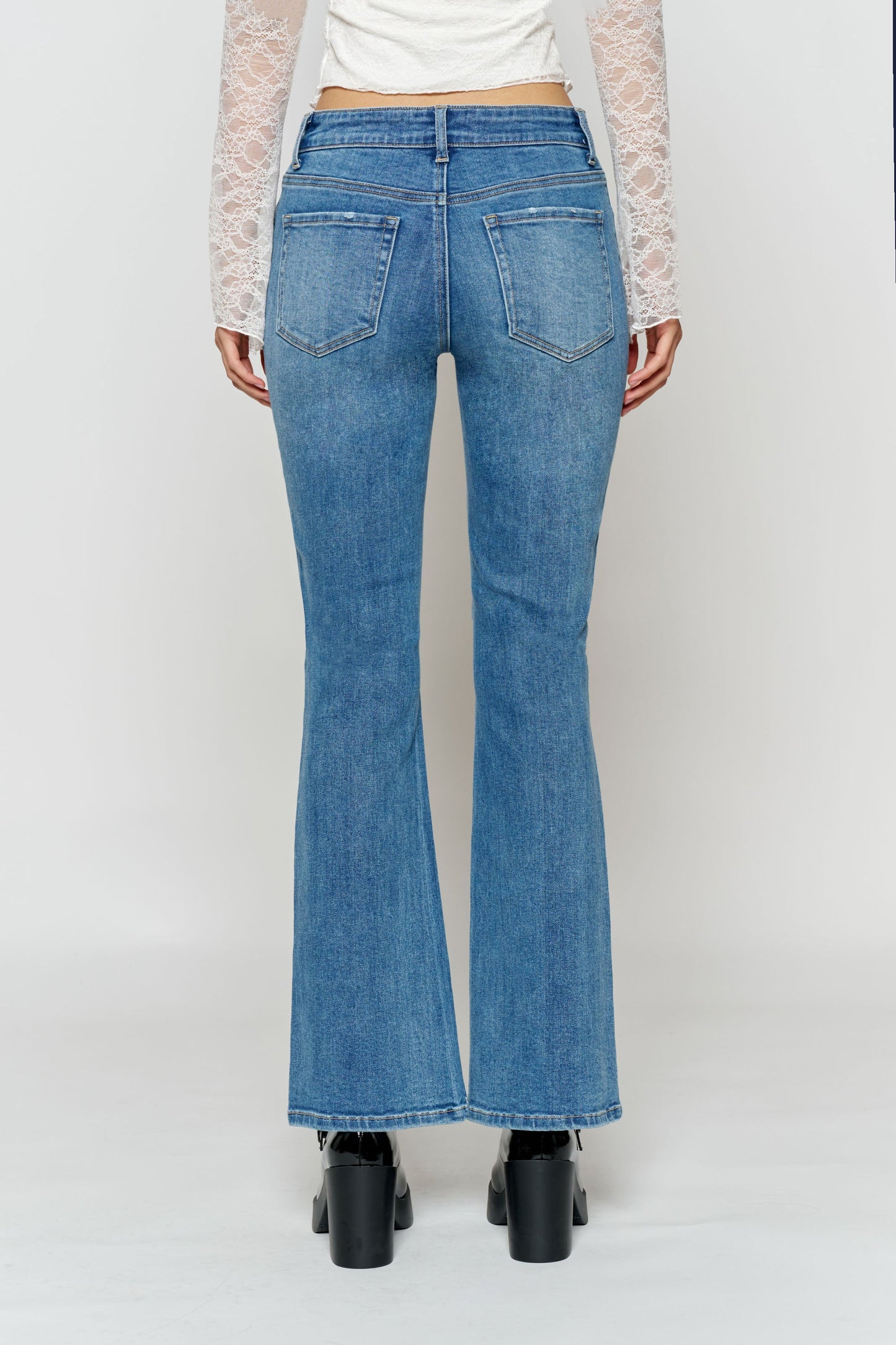 High Rise Ankle Bootcut Jeans-3
