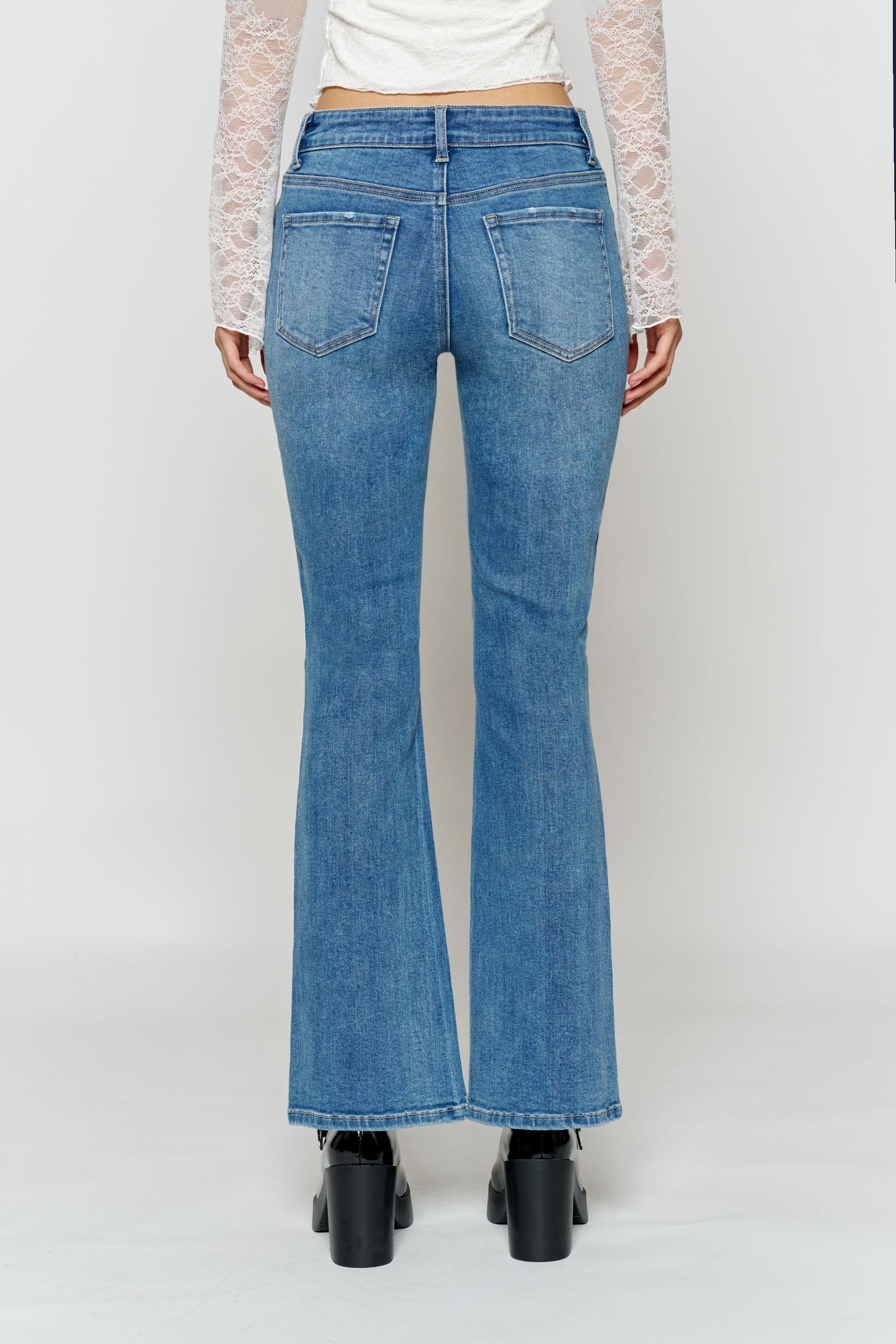 High Rise Ankle Bootcut Jeans-3
