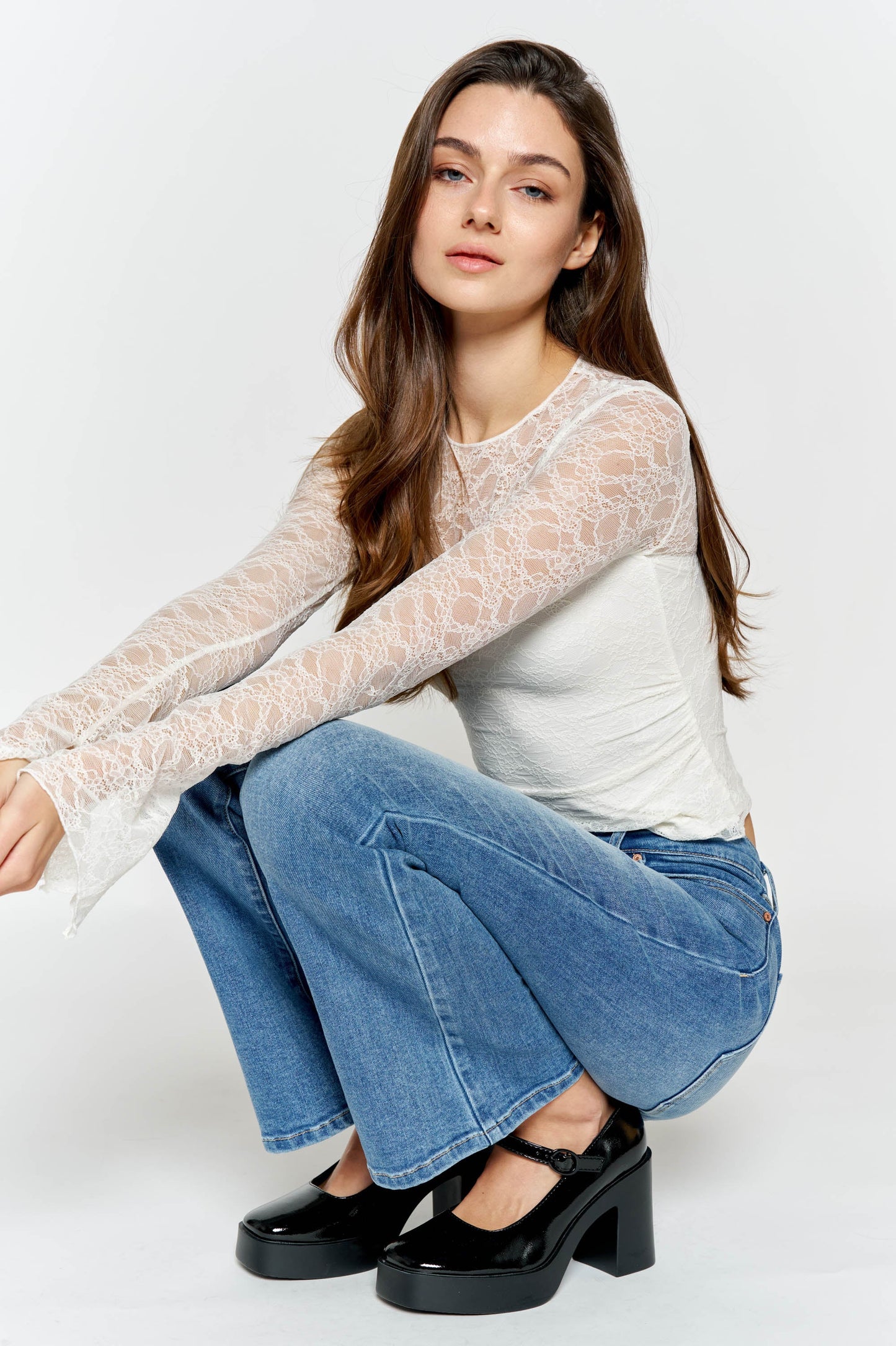 High Rise Ankle Bootcut Jeans-4
