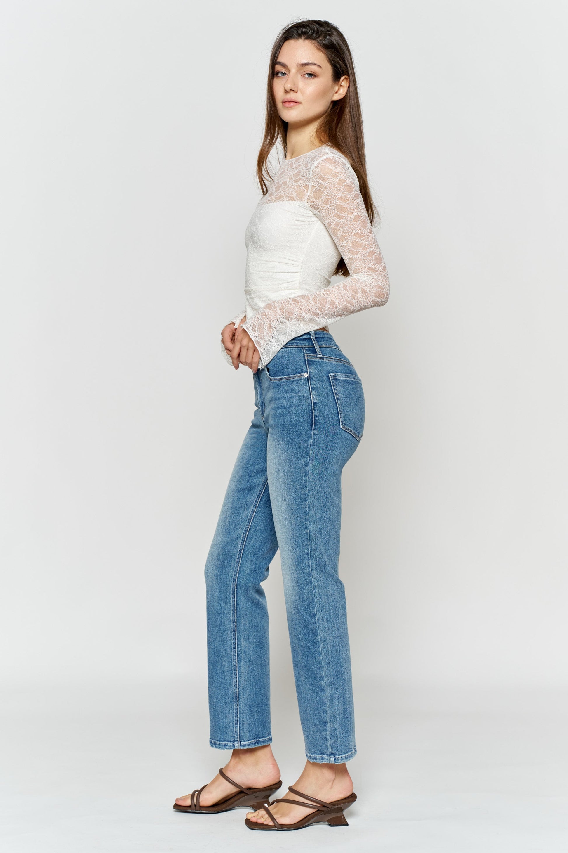 High Rise Straight Jeans-2
