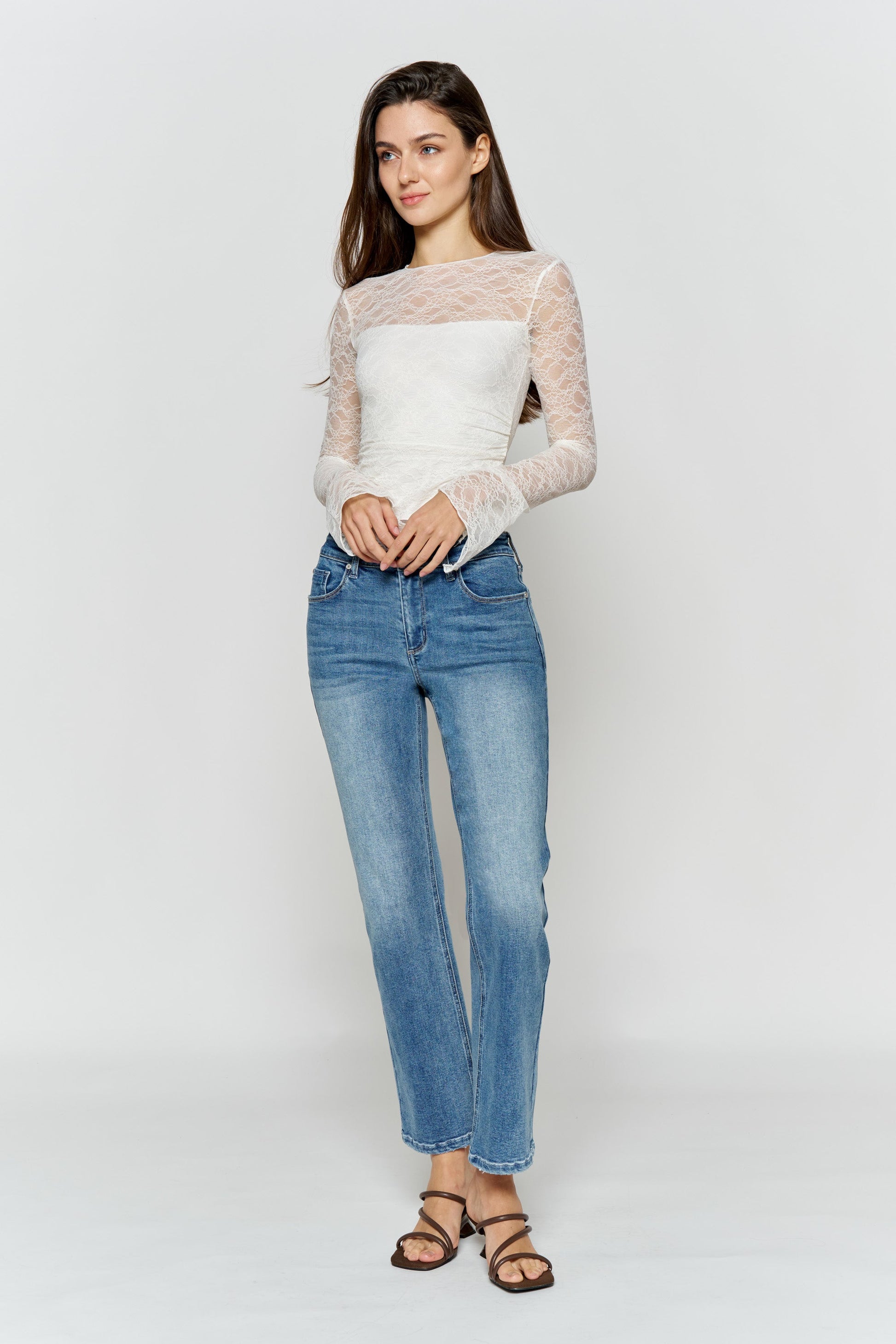 High Rise Straight Jeans-3