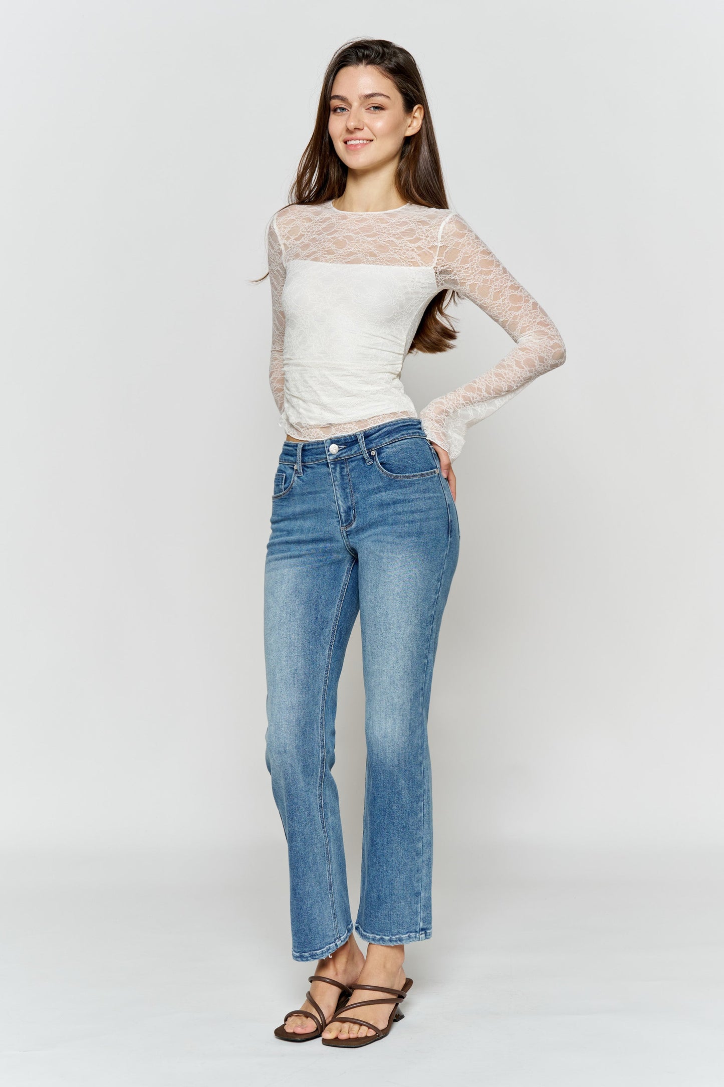 High Rise Straight Jeans-4