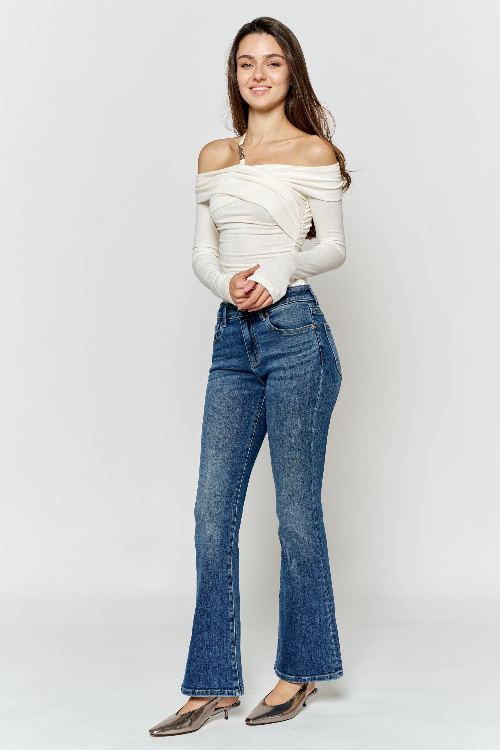 High Rise Bootcut Jeans-4