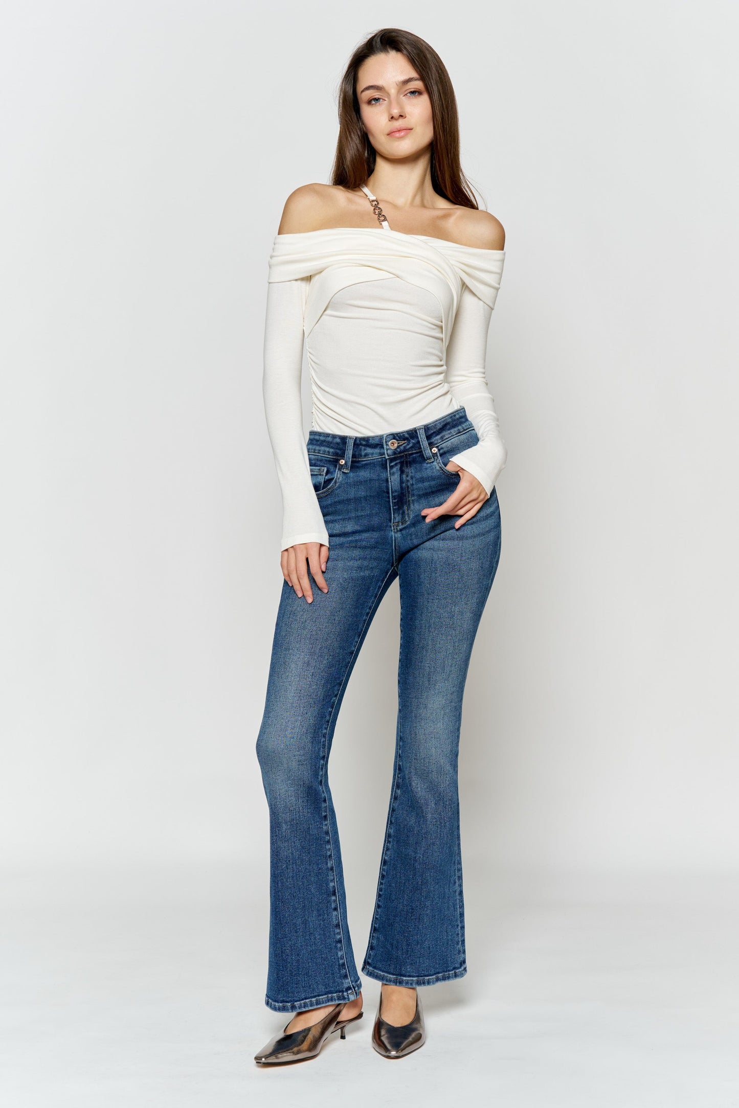High Rise Bootcut Jeans-0