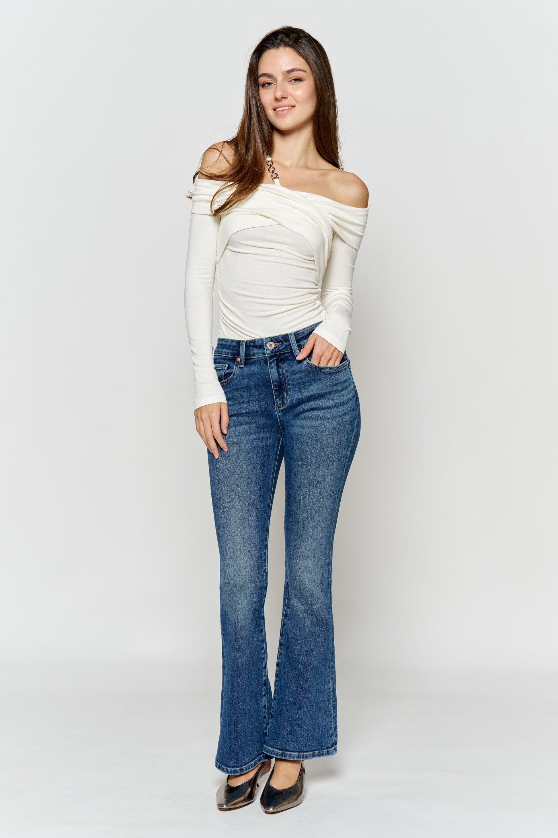 High Rise Bootcut Jeans-1