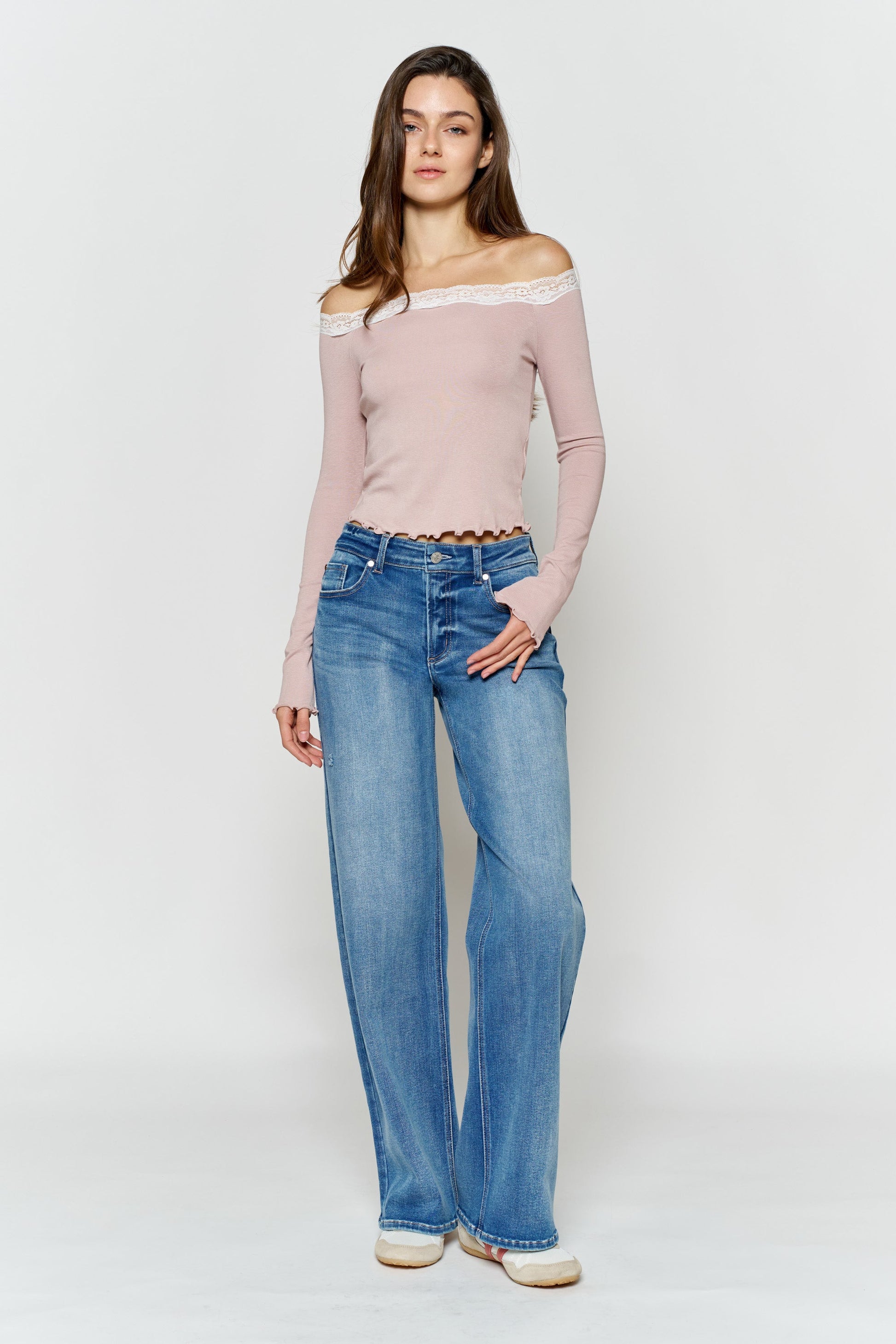 HIgh  Rise Wide Leg Jeans-1