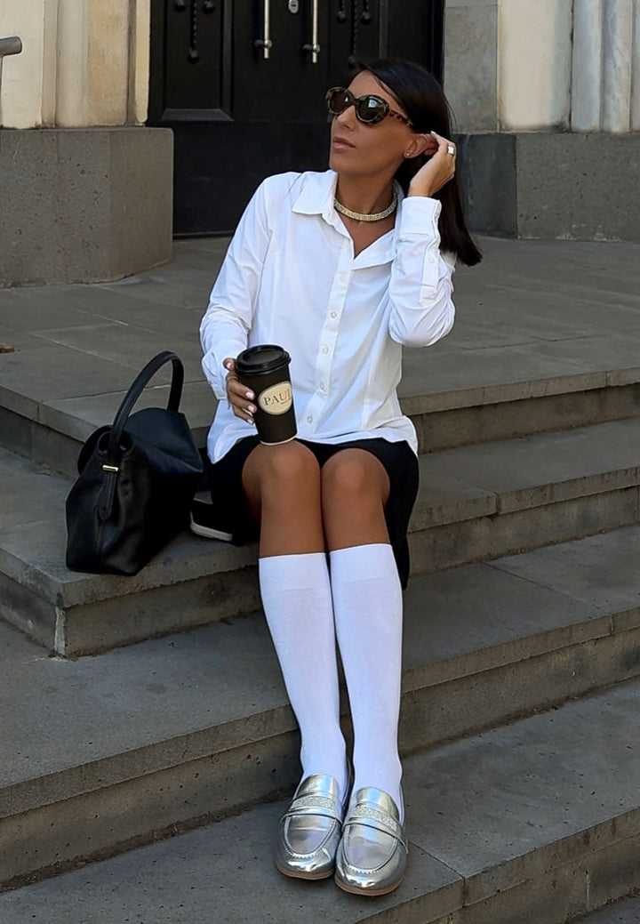 Eden Ode Rhinestone Strap Metallic Loafers-1