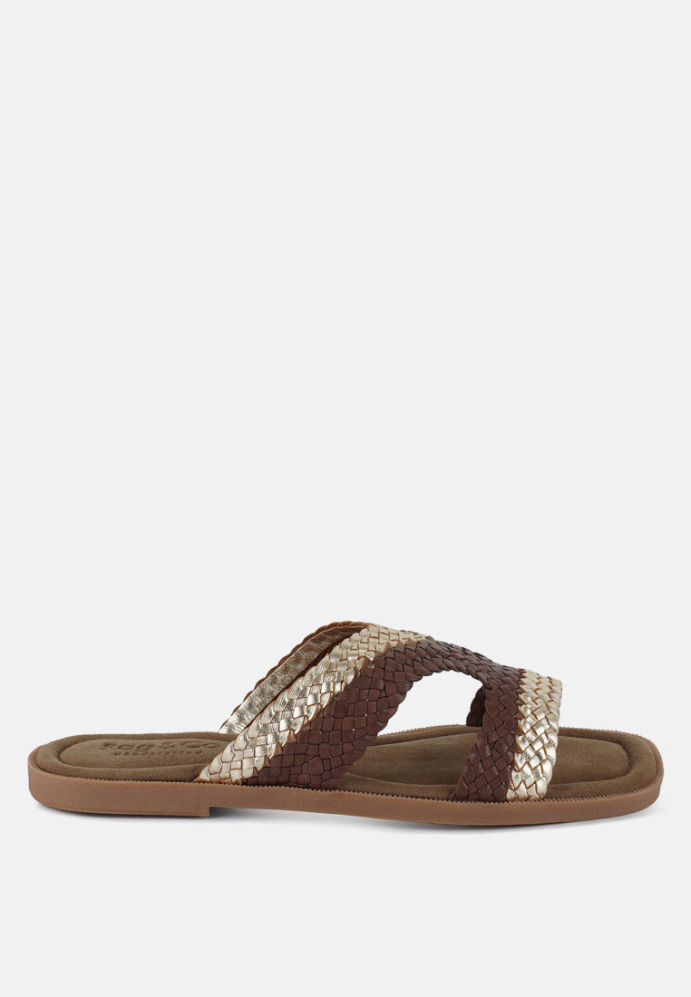 Eirata Braided Real Leather Slip-On Flats-5