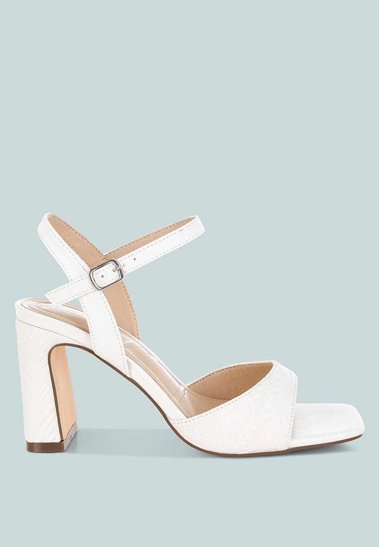 Elana Textured Faux Leather Heels-0